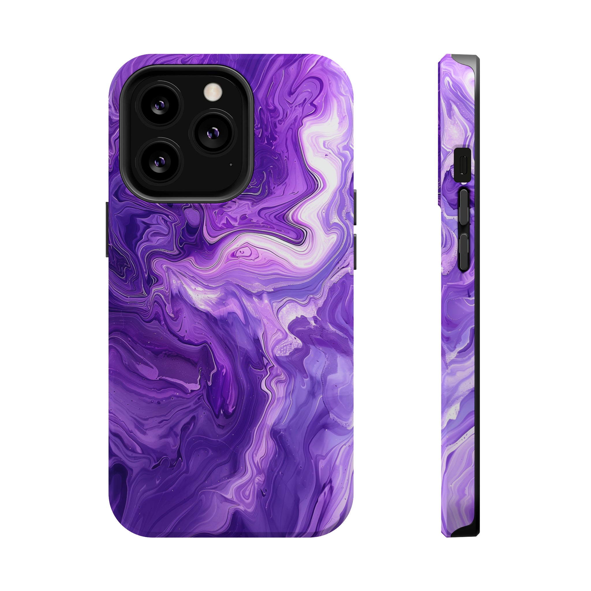 STIKISS™ Abstract Purple colored marble graphic iPhone MagSafe Tough Case