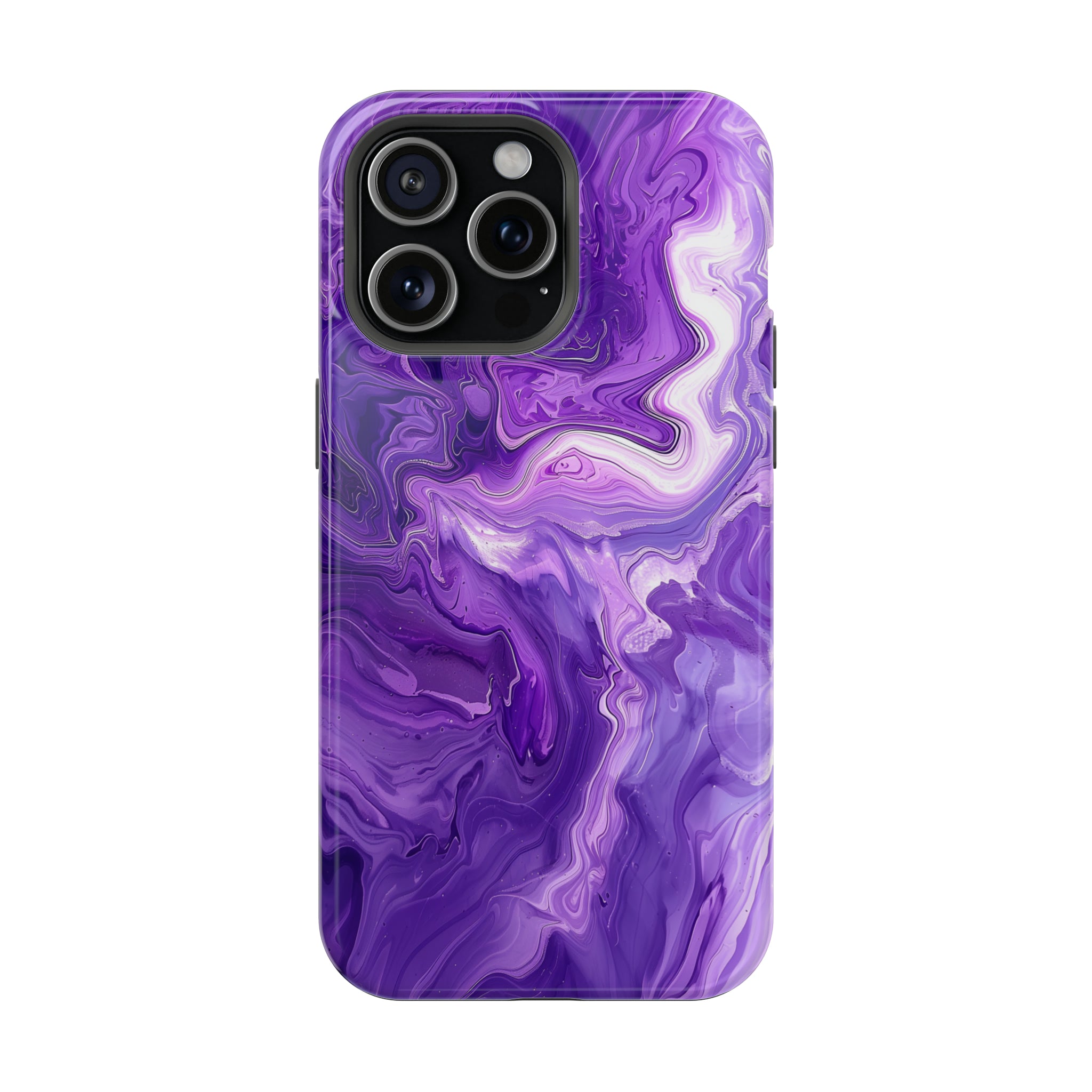 STIKISS™ Abstract Purple colored marble graphic iPhone MagSafe Tough Case