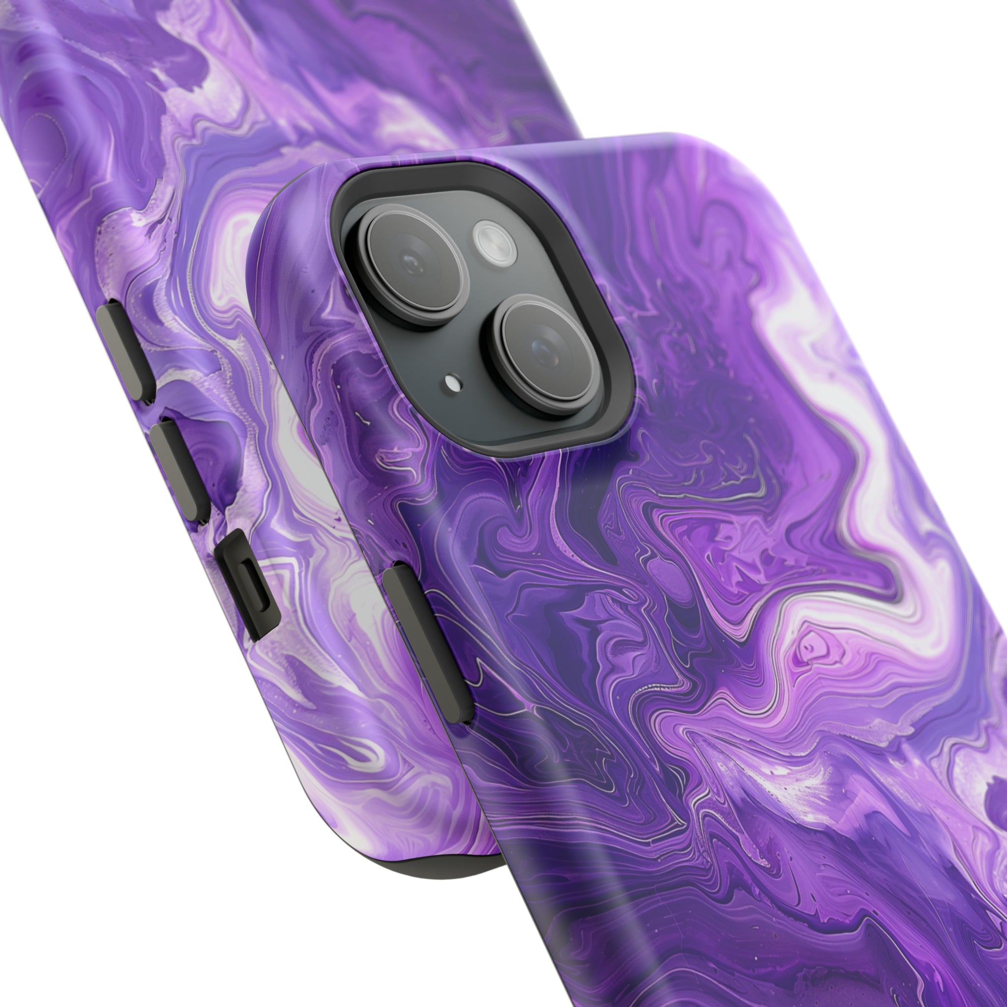 STIKISS™ Abstract Purple colored marble graphic iPhone MagSafe Tough Case