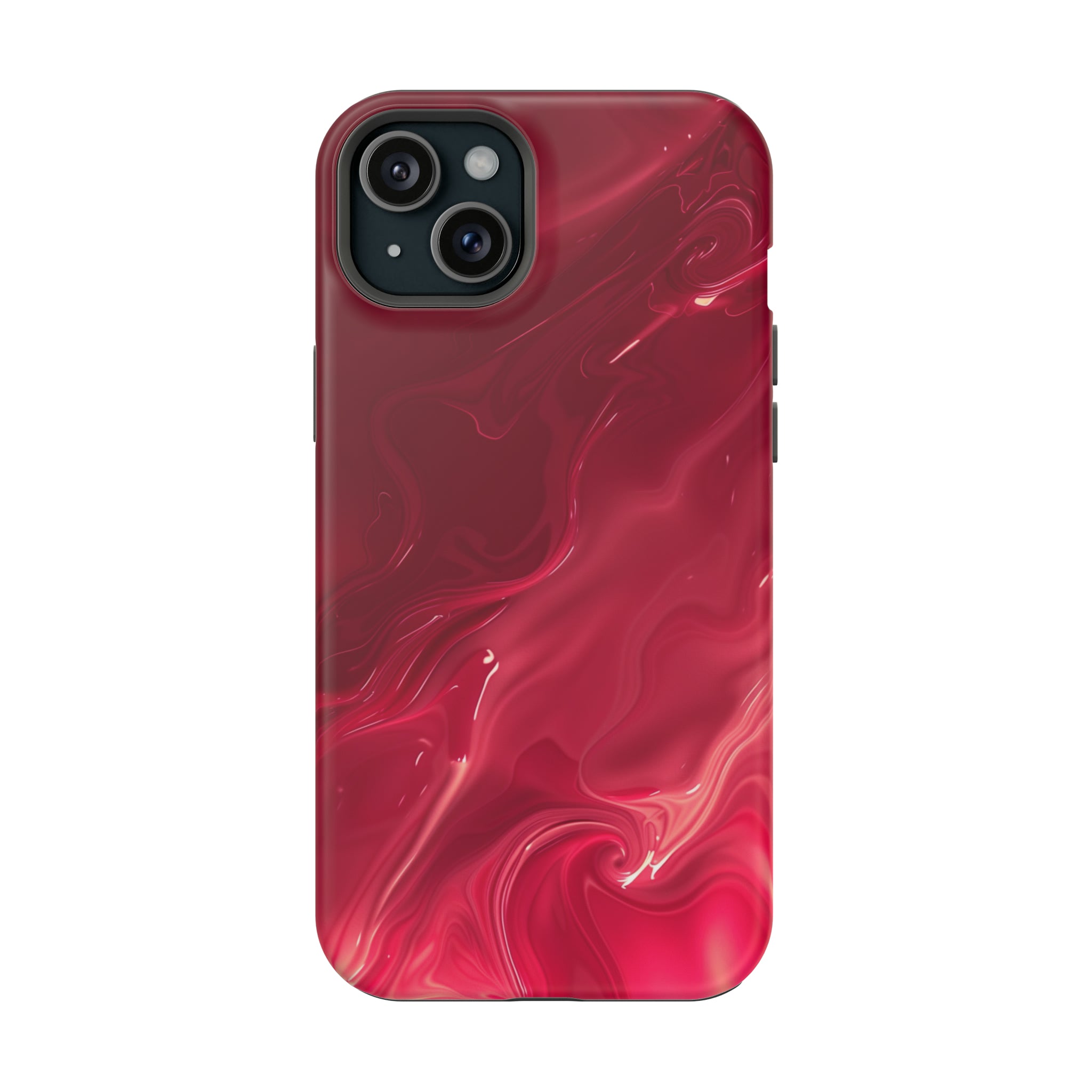 STIKISS™ Abstract Red colored marble graphic iPhone MagSafe Tough Case