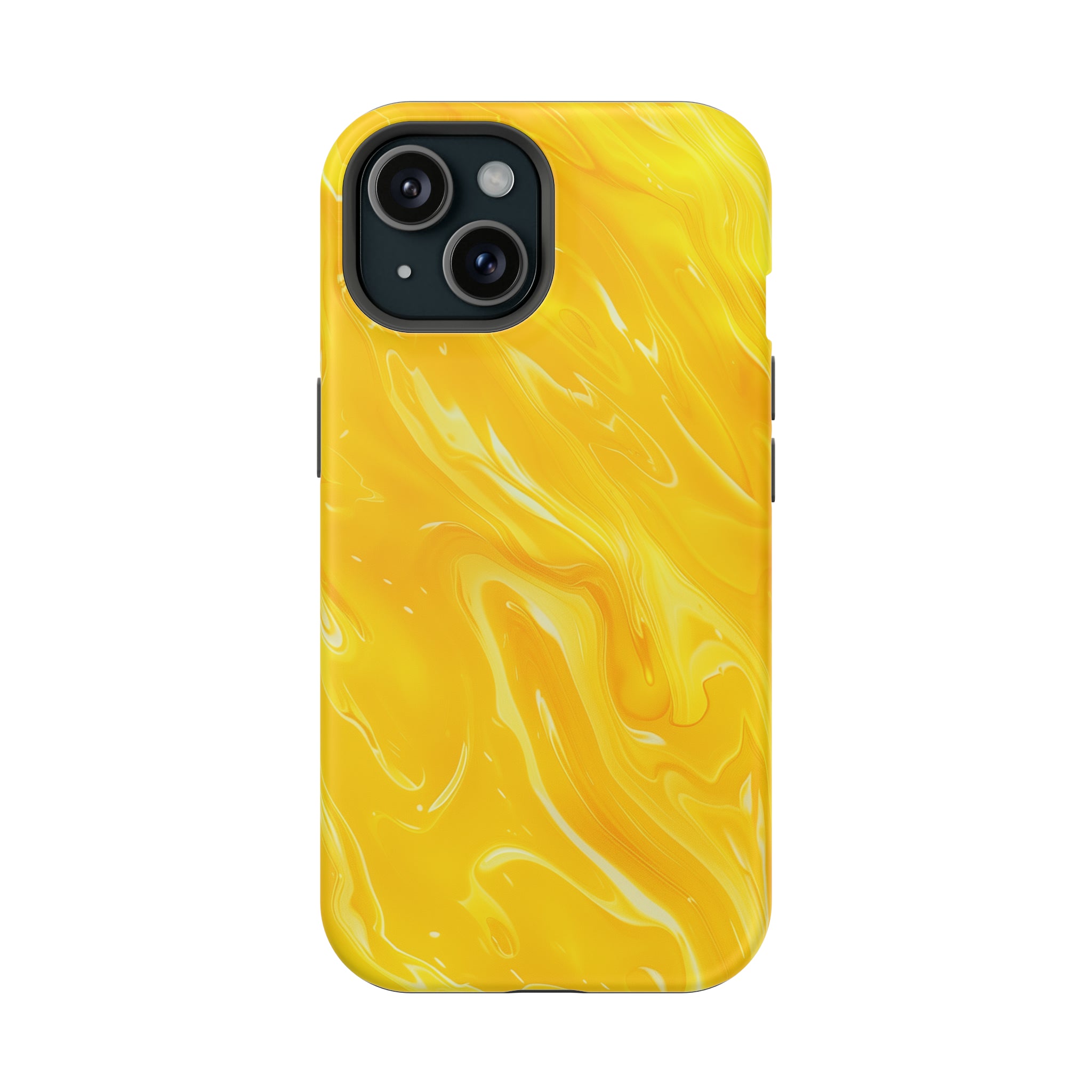 STIKISS™ Abstract Yellow colored marble graphic iPhone MagSafe Tough Case