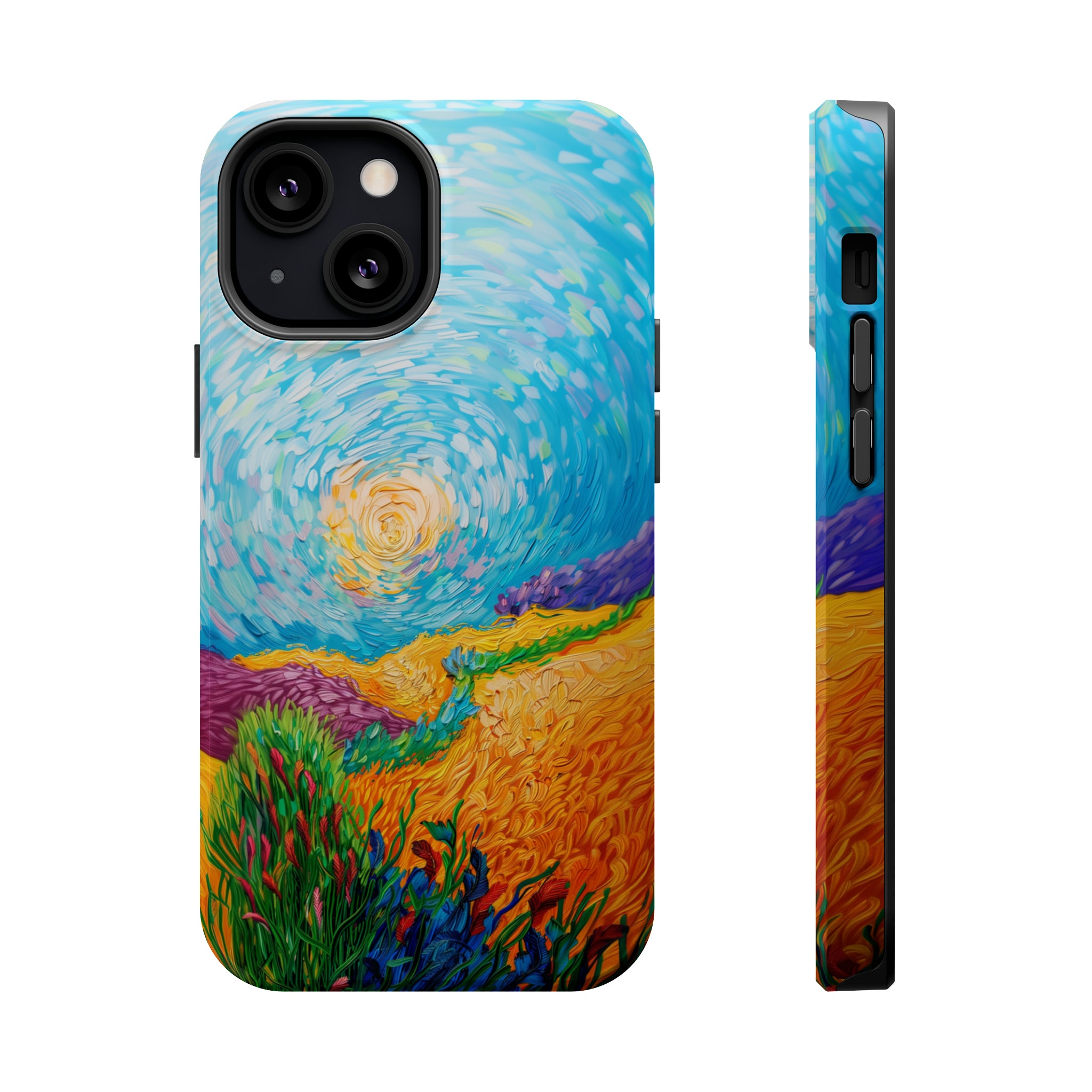 STIKISS™ Oil Paints Collection 01-016 Field on a hill iPhone MagSafe Tough Case