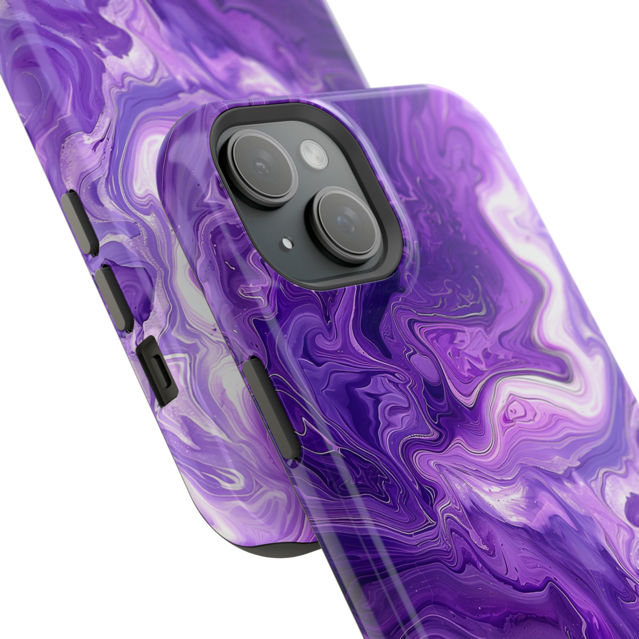 STIKISS™ Abstract Purple colored marble graphic iPhone MagSafe Tough Case