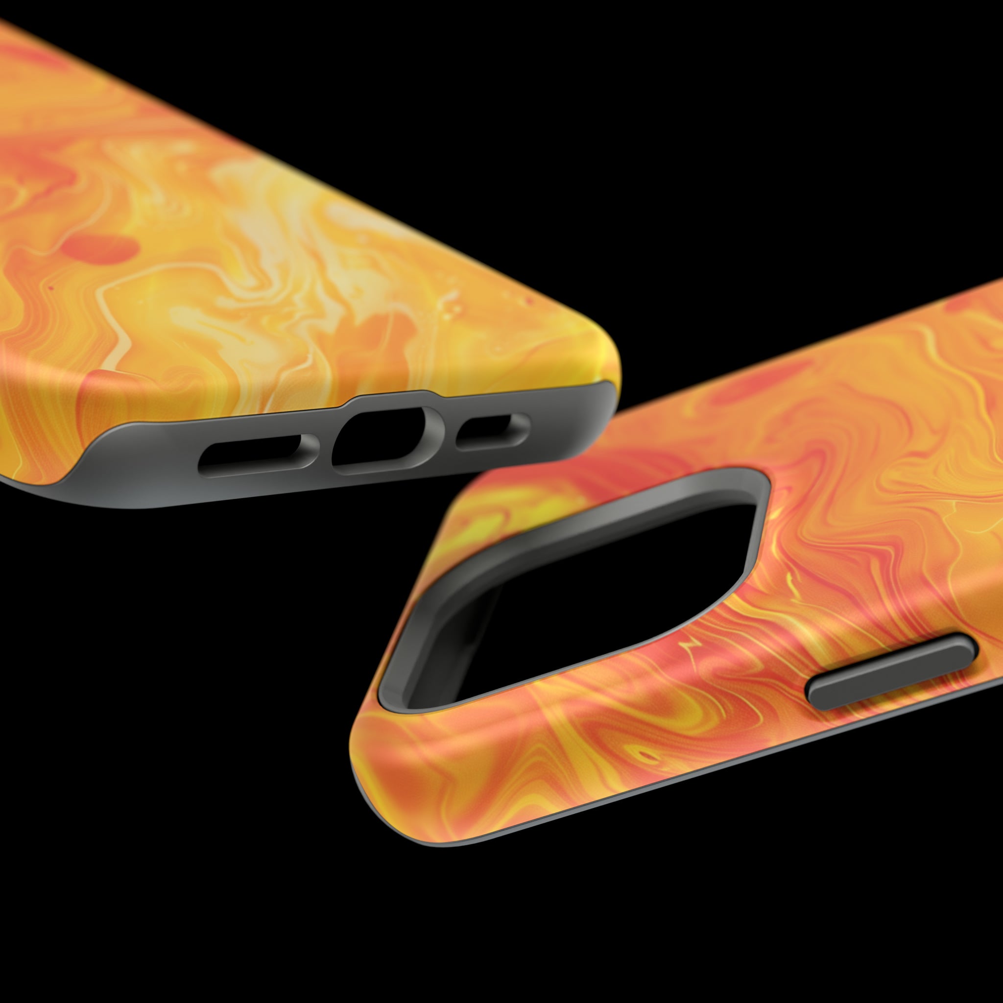 STIKISS™ Abstract Orange yellow colored marble graphic iPhone MagSafe Tough Case