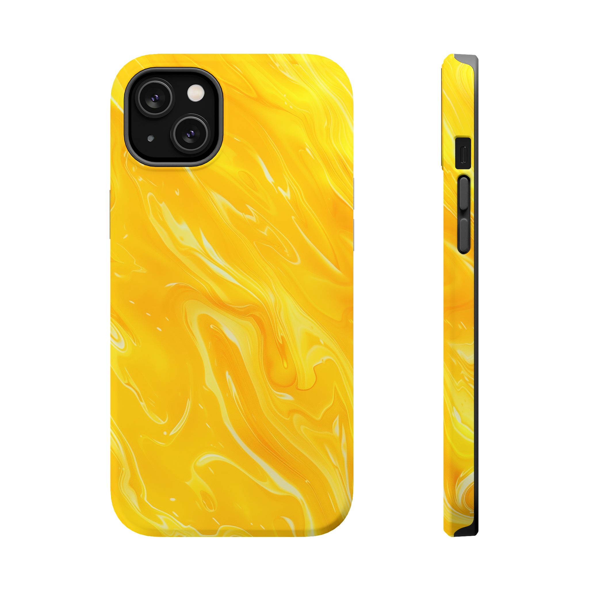 STIKISS™ Abstract Yellow colored marble graphic iPhone MagSafe Tough Case