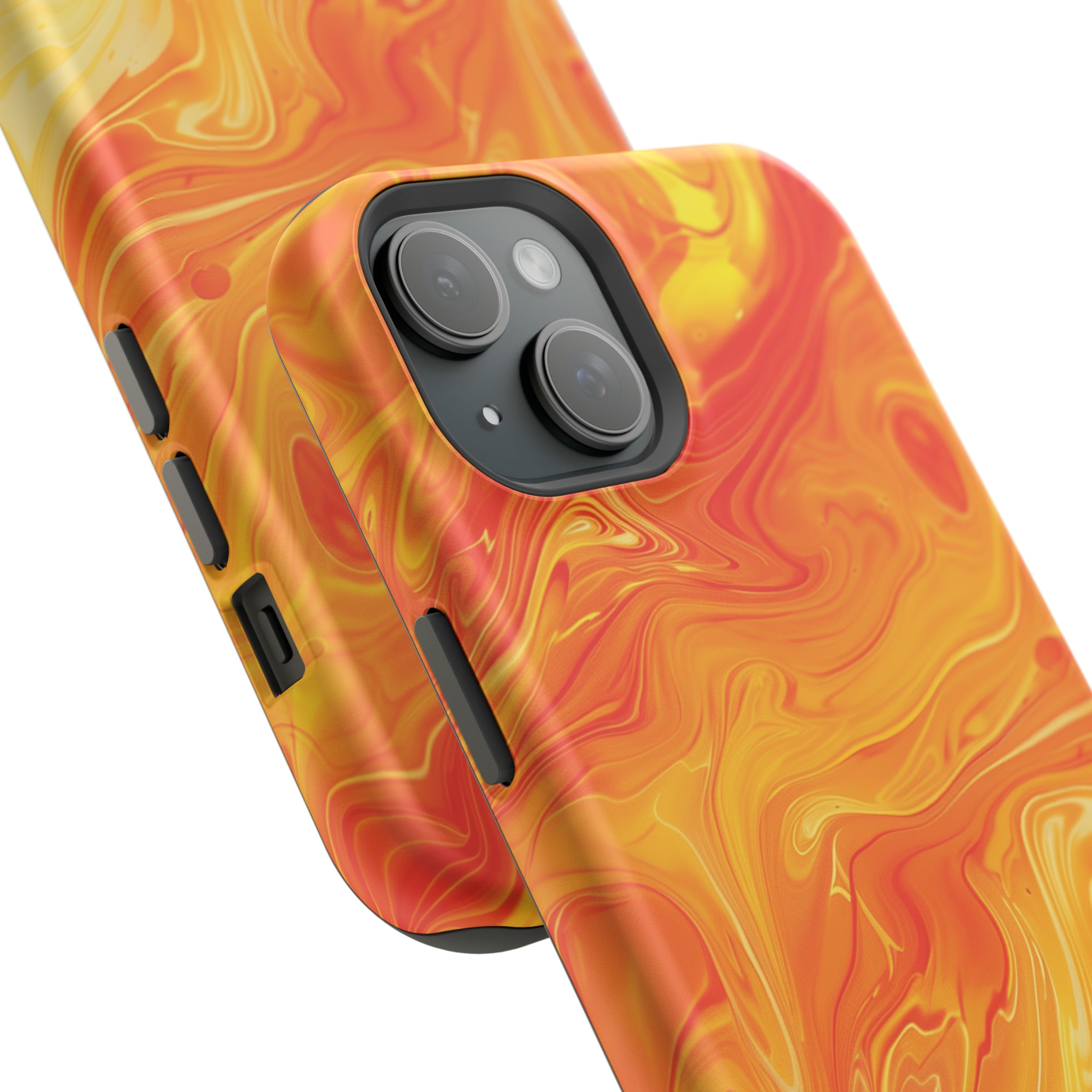 STIKISS™ Abstract Orange yellow colored marble graphic iPhone MagSafe Tough Case