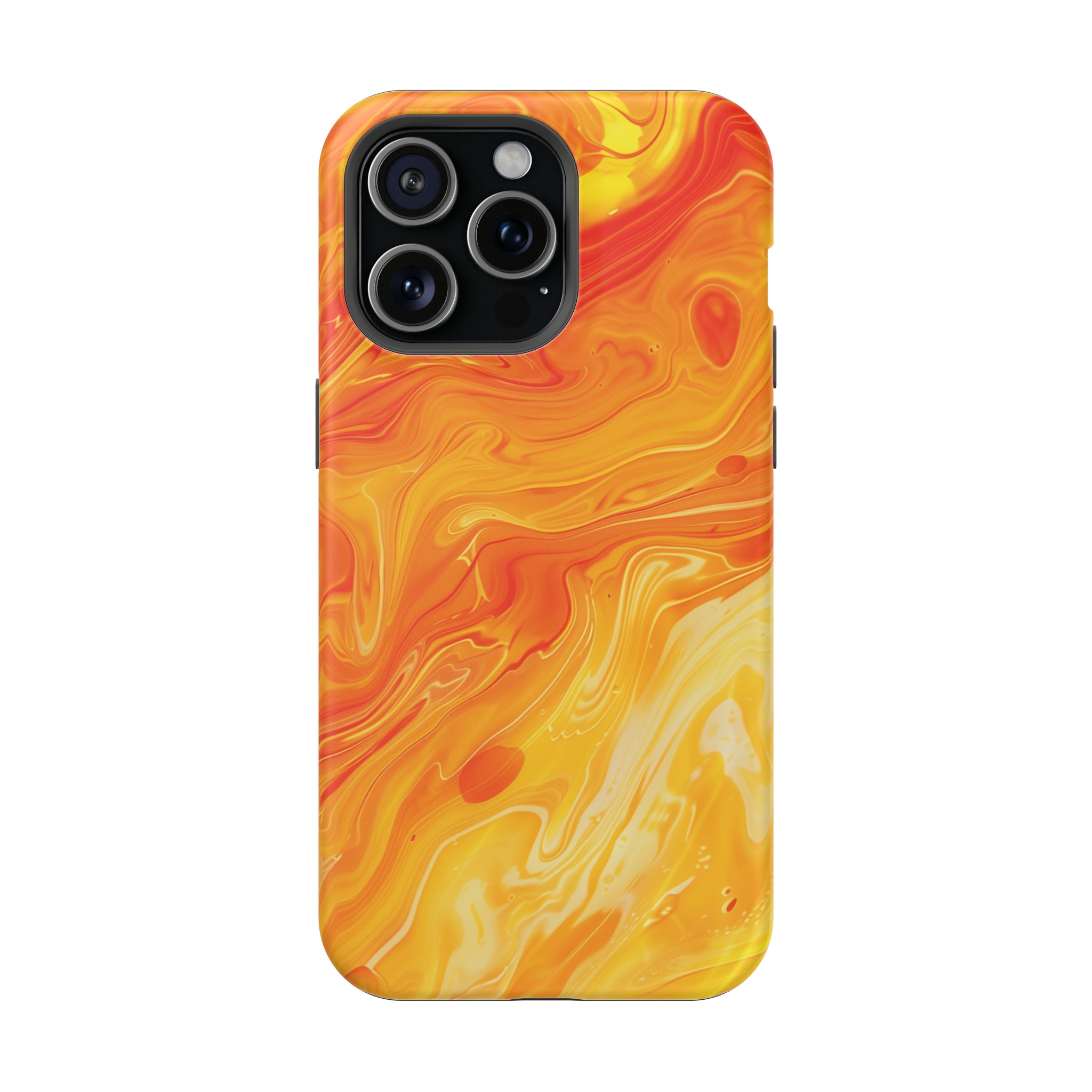 STIKISS™ Abstract Orange yellow colored marble graphic iPhone MagSafe Tough Case