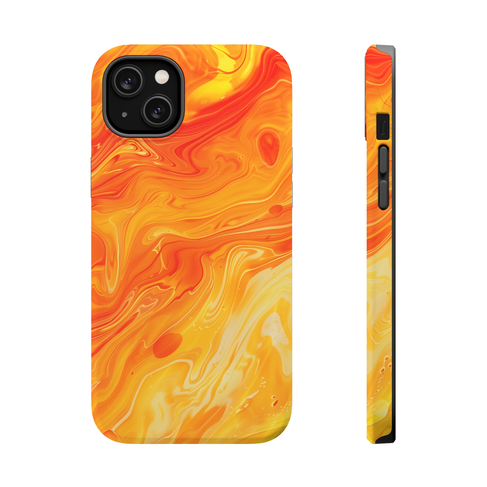 STIKISS™ Abstract Orange yellow colored marble graphic iPhone MagSafe Tough Case