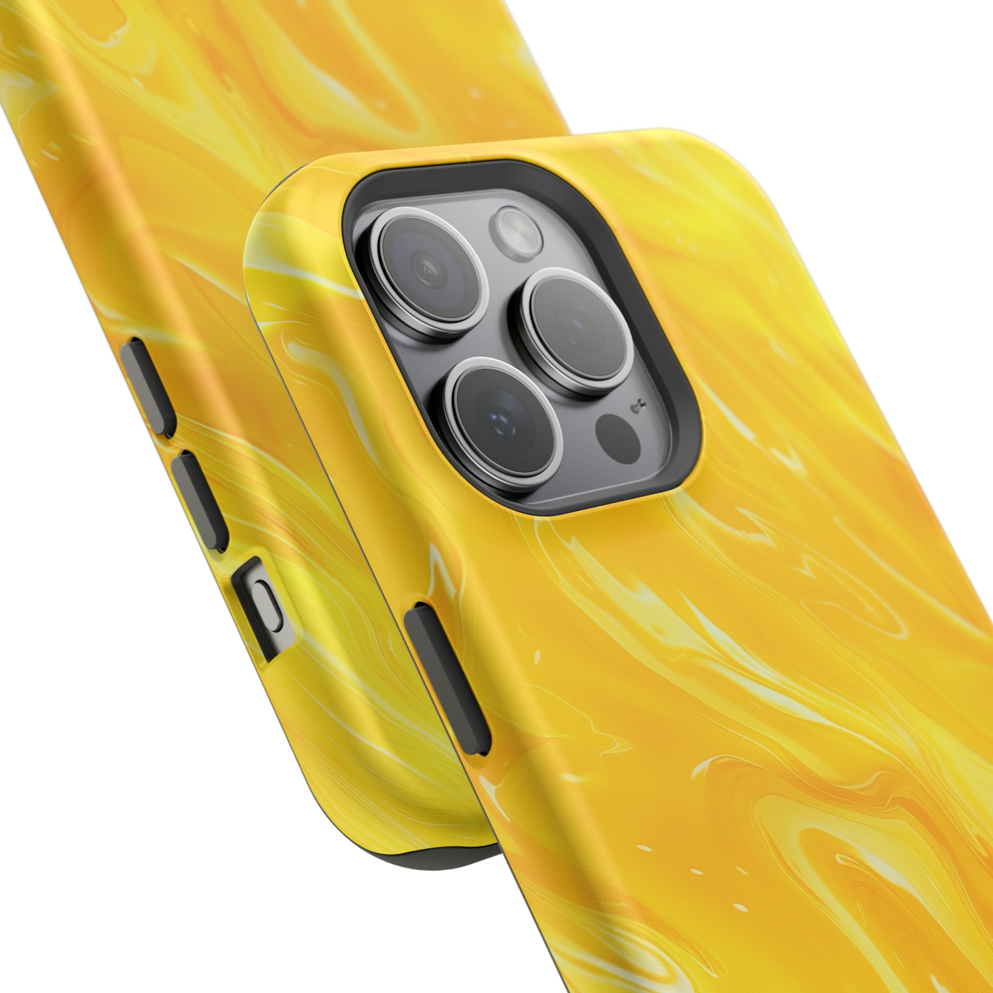 STIKISS™ Abstract Yellow colored marble graphic iPhone MagSafe Tough Case