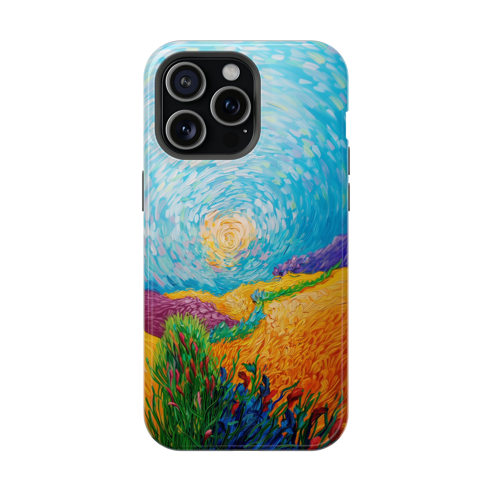 STIKISS™ Oil Paints Collection 01-016 Field on a hill iPhone MagSafe Tough Case