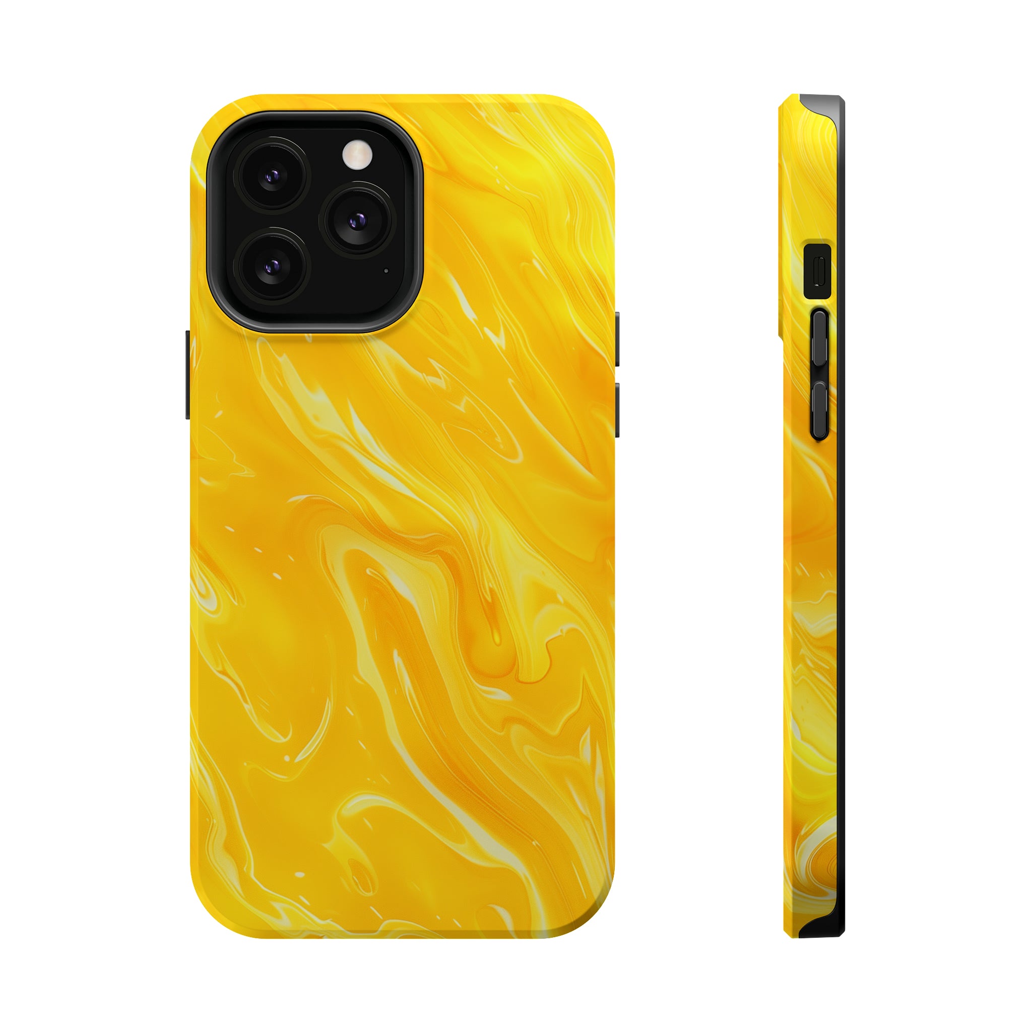 STIKISS™ Abstract Yellow colored marble graphic iPhone MagSafe Tough Case