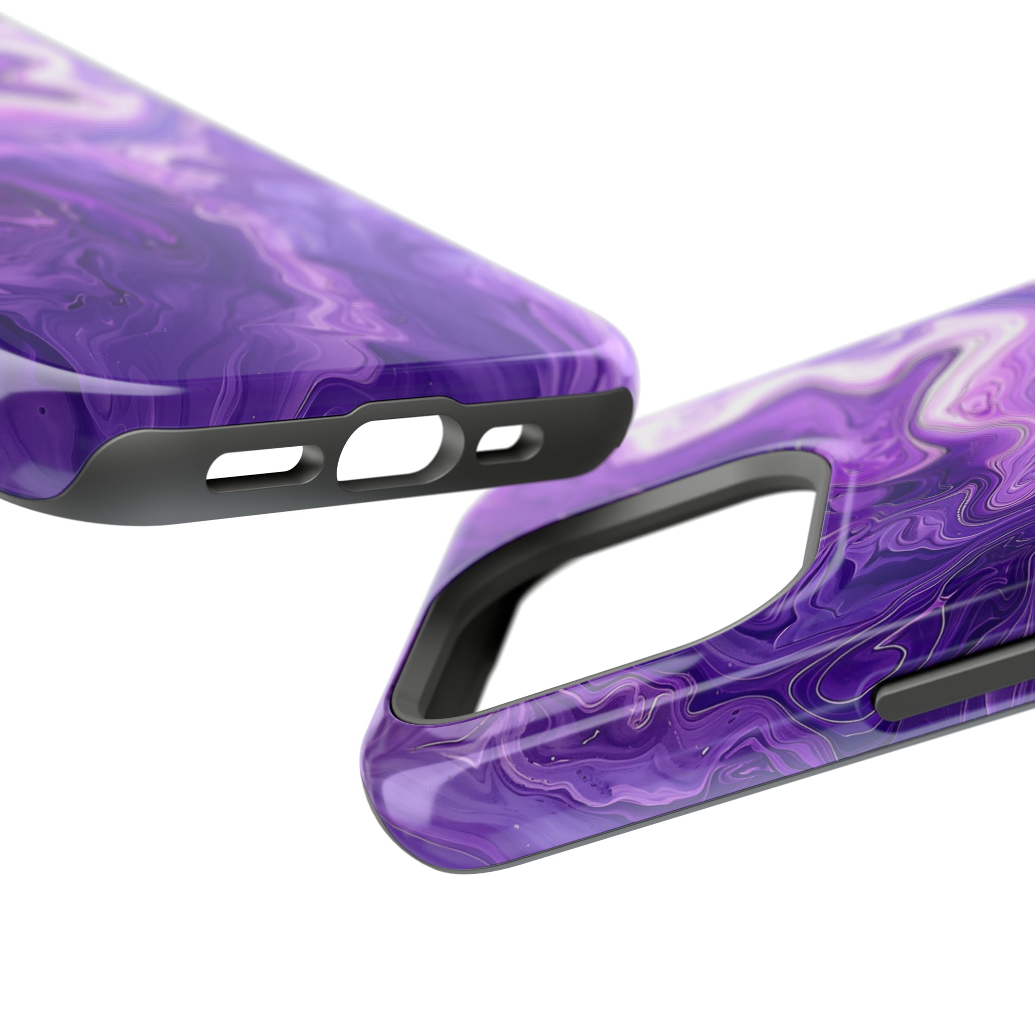 STIKISS™ Abstract Purple colored marble graphic iPhone MagSafe Tough Case