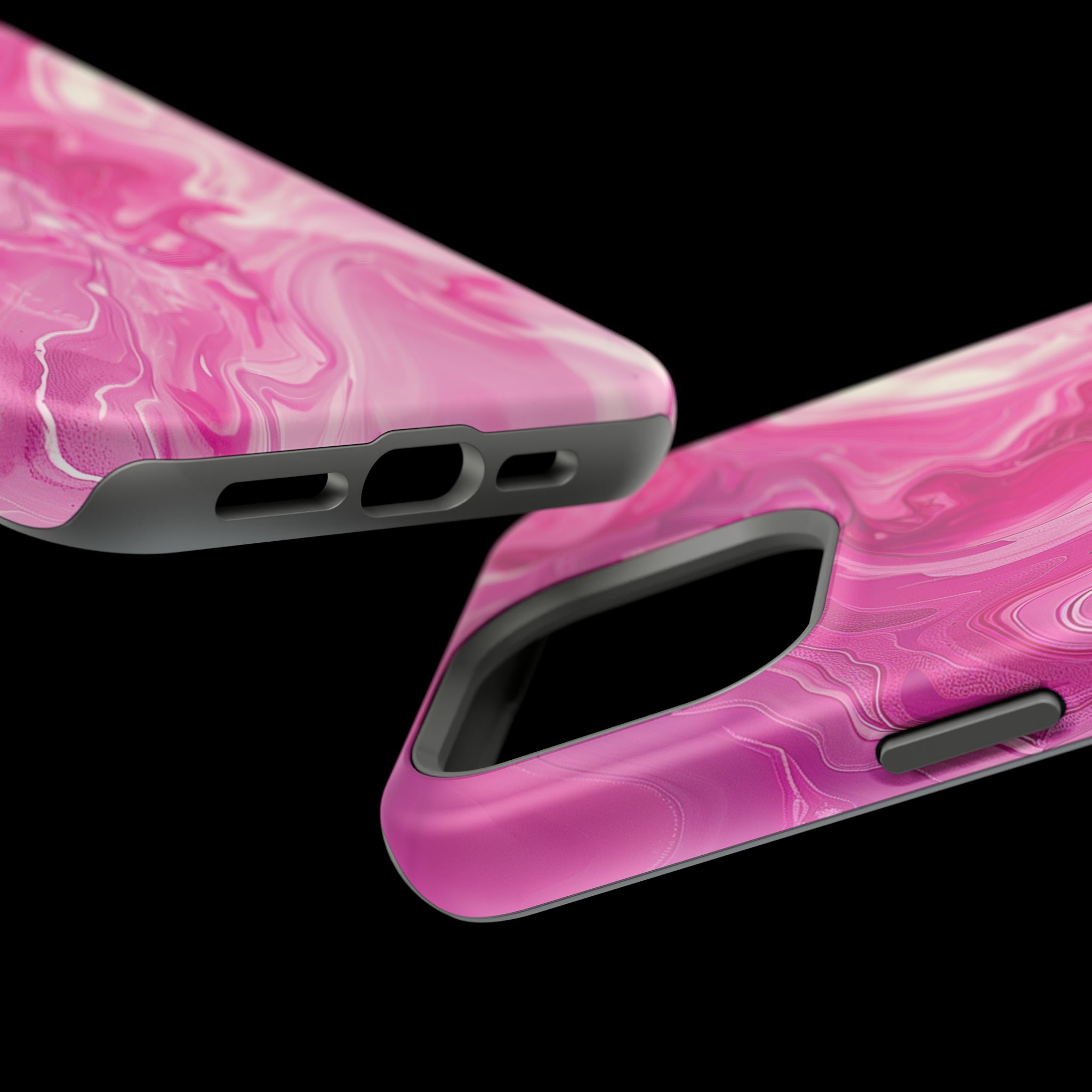 STIKISS™ Abstract Pink colored marble graphic iPhone MagSafe Tough Case