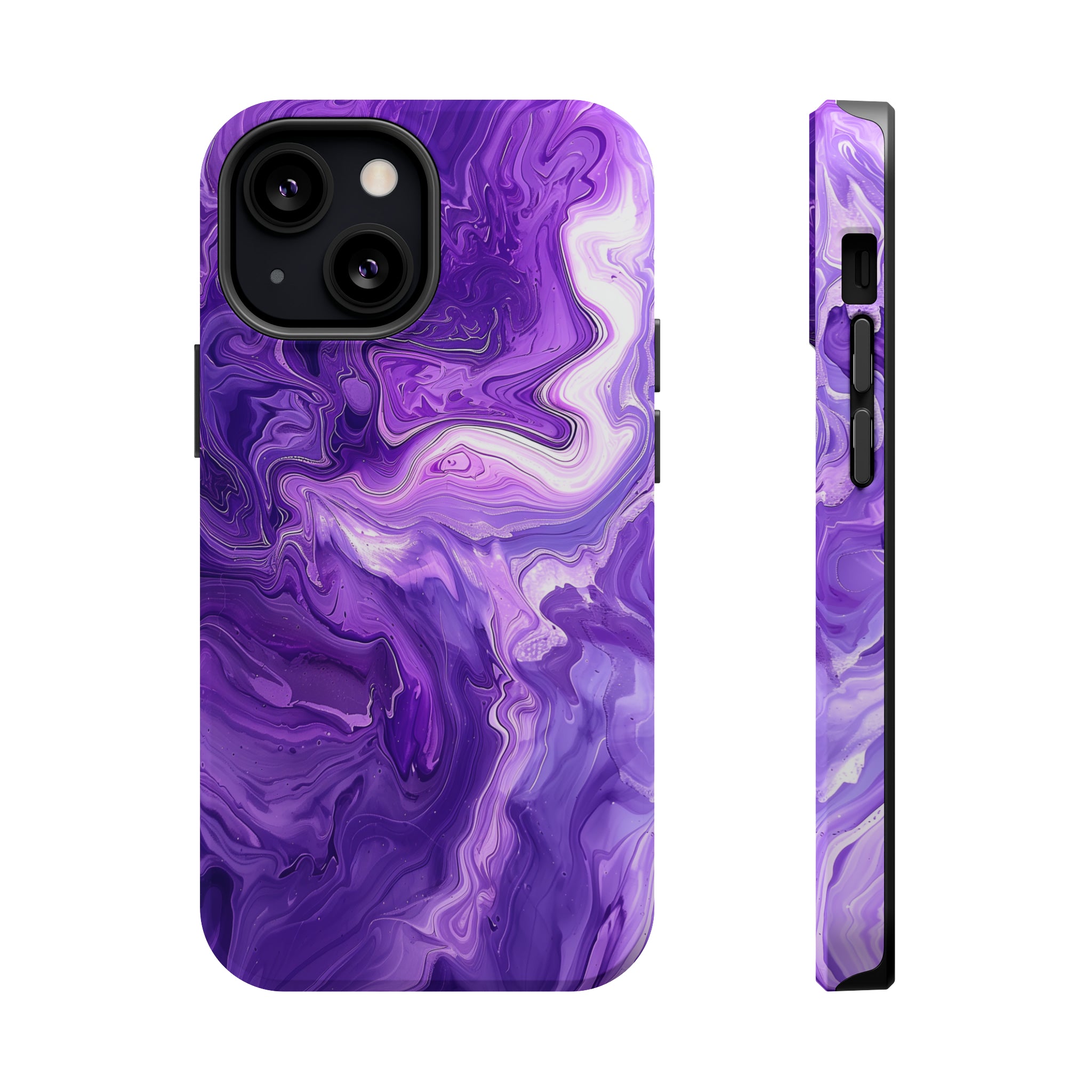 STIKISS™ Abstract Purple colored marble graphic iPhone MagSafe Tough Case