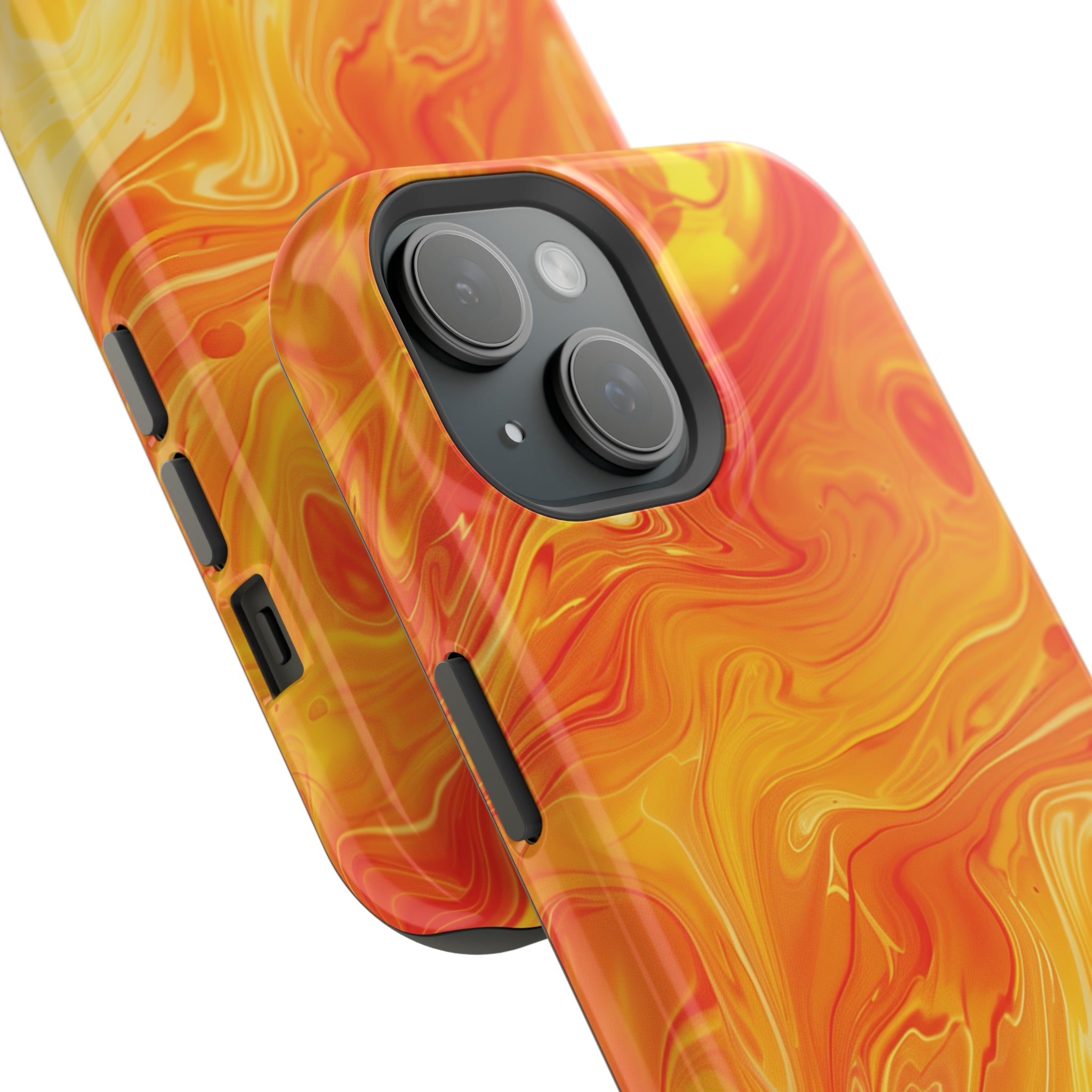 STIKISS™ Abstract Orange yellow colored marble graphic iPhone MagSafe Tough Case