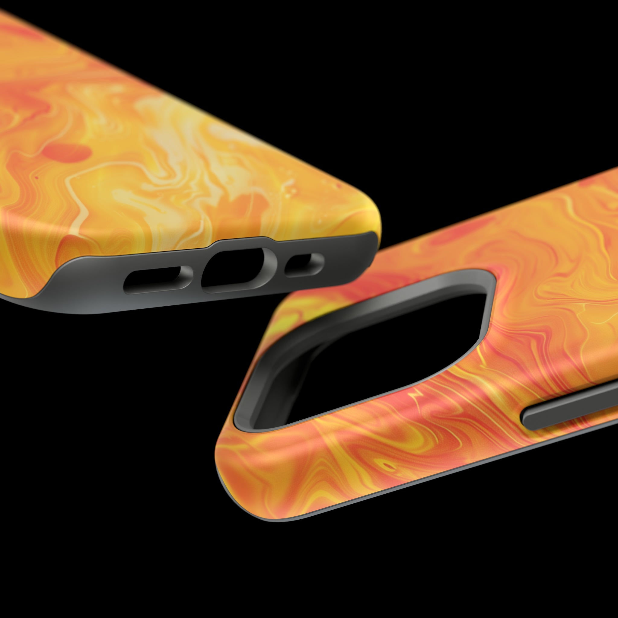 STIKISS™ Abstract Orange yellow colored marble graphic iPhone MagSafe Tough Case