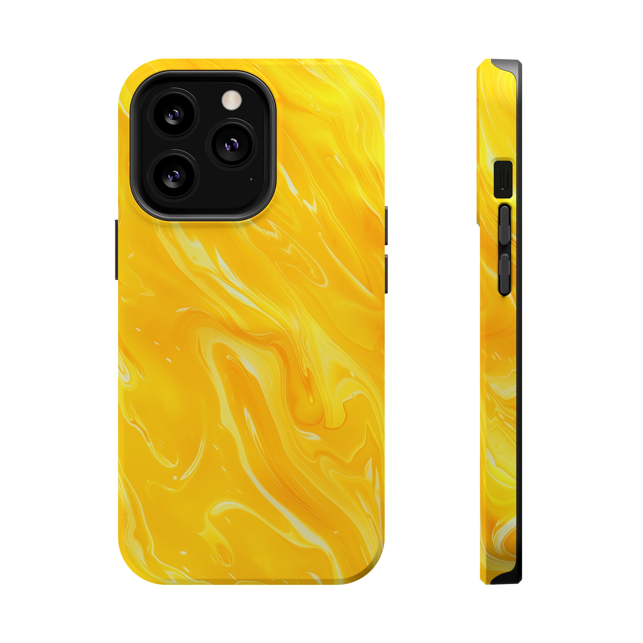 STIKISS™ Abstract Yellow colored marble graphic iPhone MagSafe Tough Case