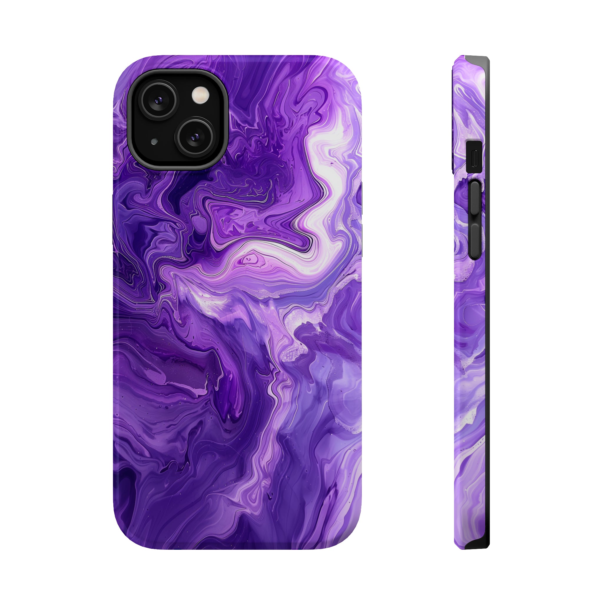 STIKISS™ Abstract Purple colored marble graphic iPhone MagSafe Tough Case