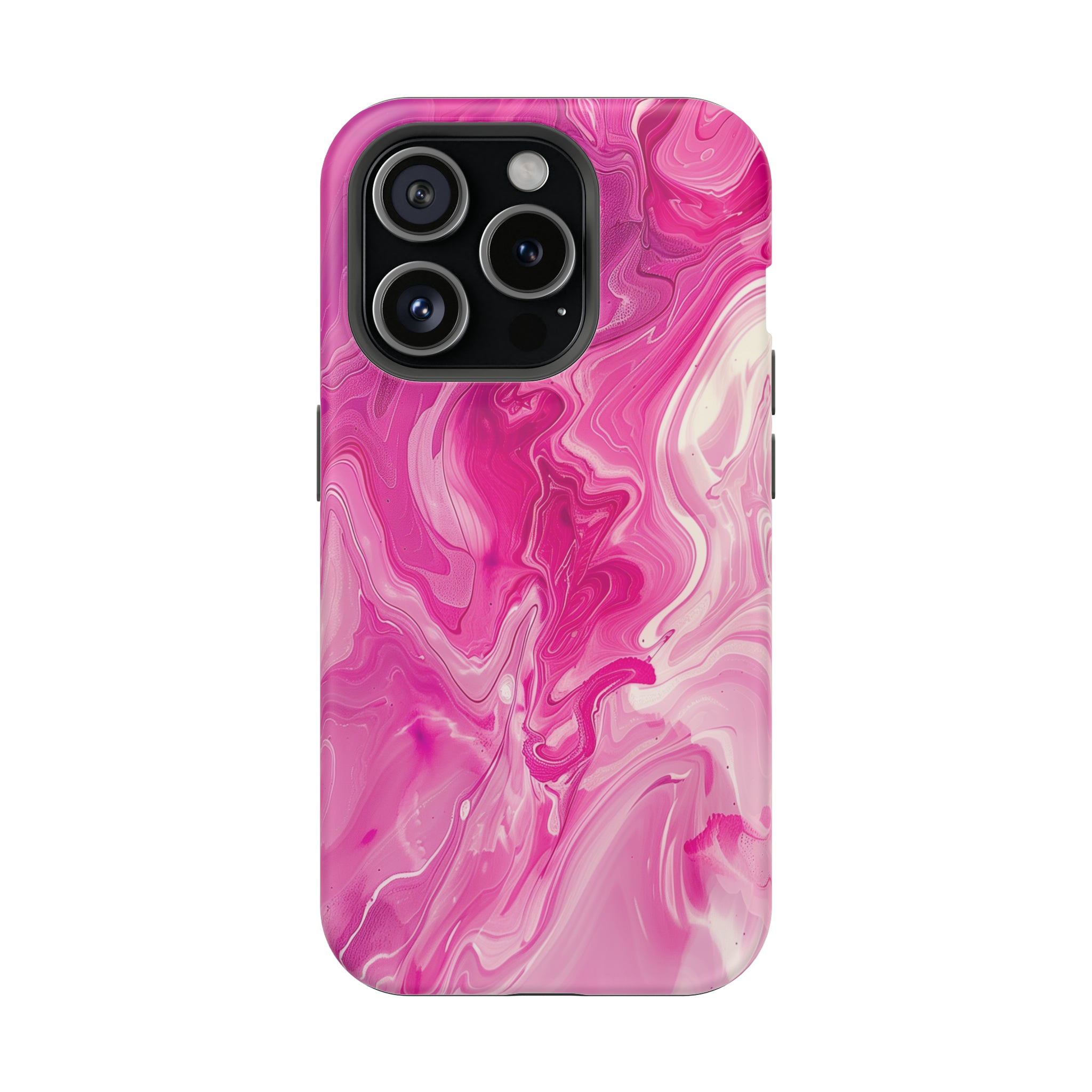 STIKISS™ Abstract Pink colored marble graphic iPhone MagSafe Tough Case