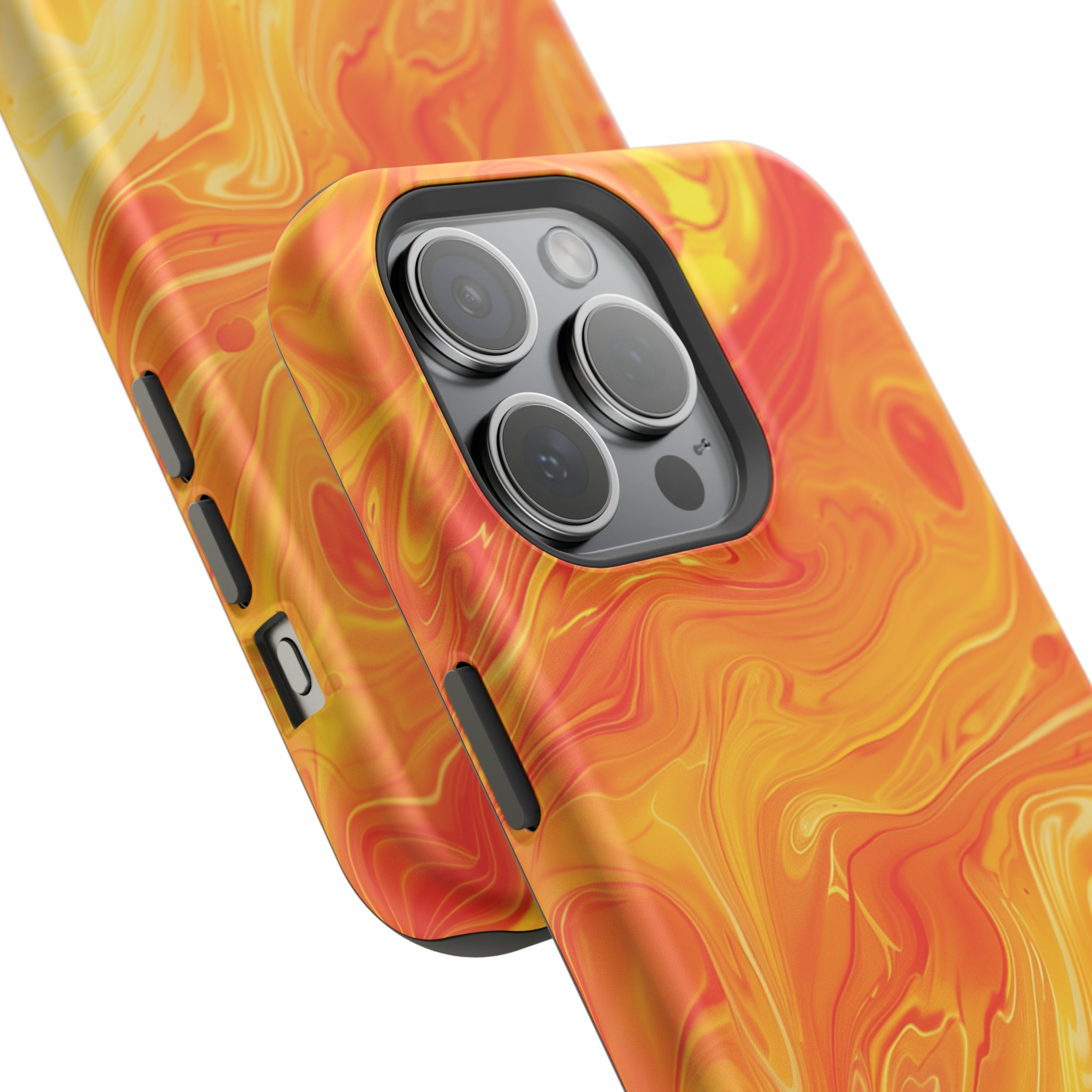 STIKISS™ Abstract Orange yellow colored marble graphic iPhone MagSafe Tough Case