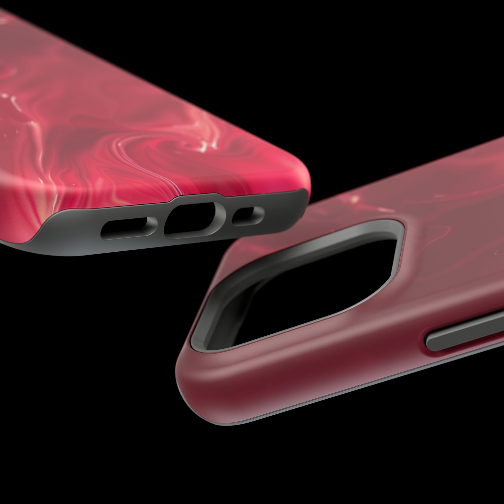 STIKISS™ Abstract Red colored marble graphic iPhone MagSafe Tough Case