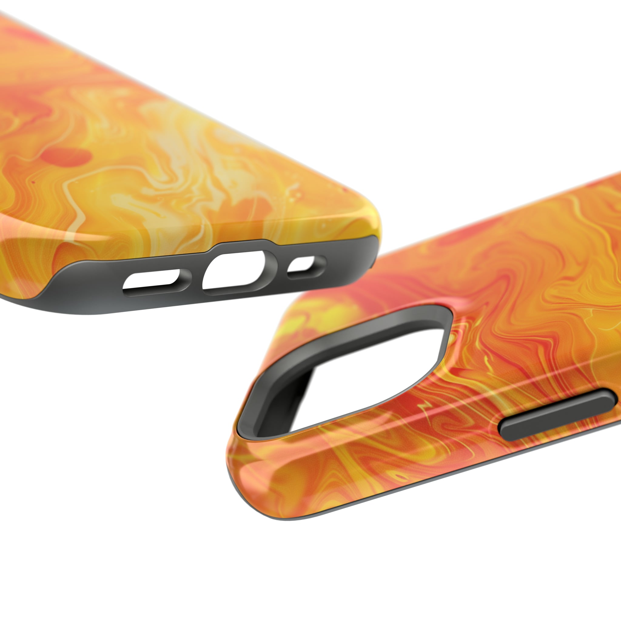 STIKISS™ Abstract Orange yellow colored marble graphic iPhone MagSafe Tough Case