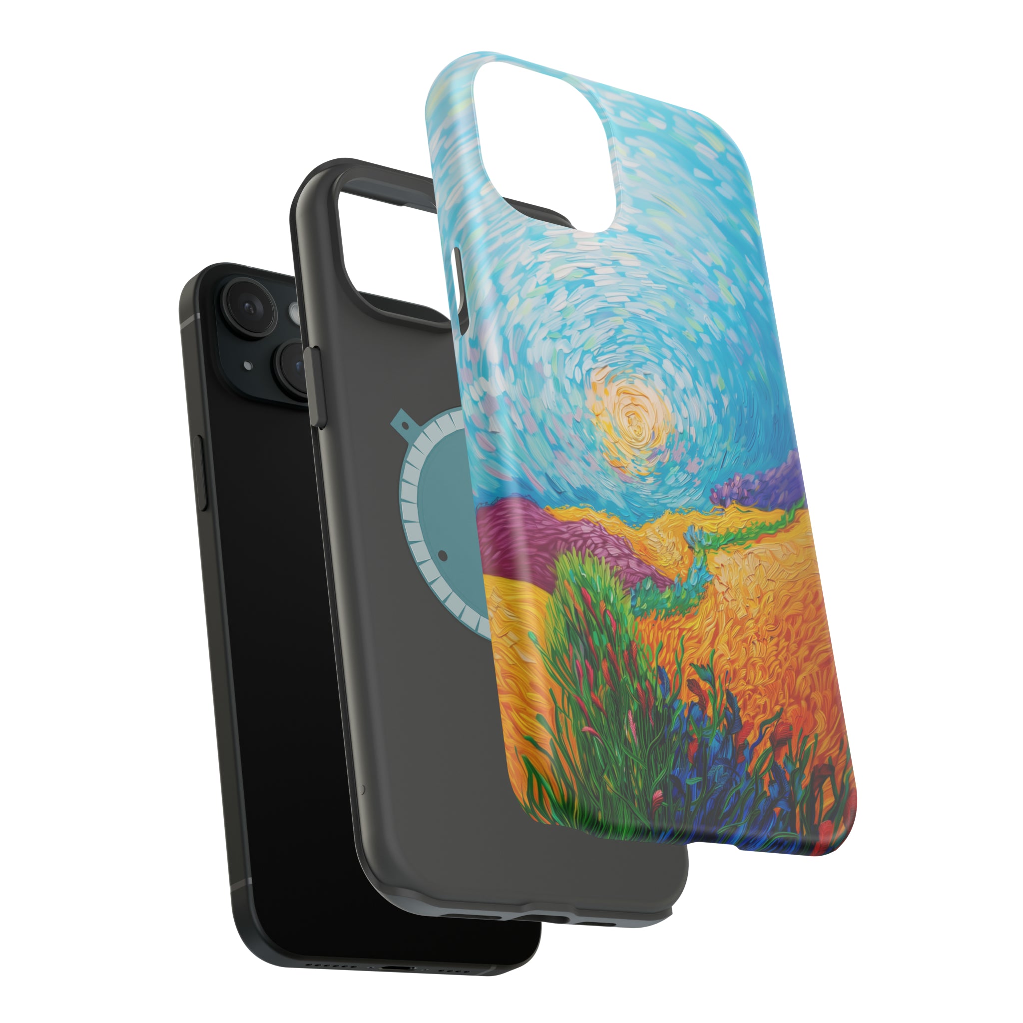 STIKISS™ Oil Paints Collection 01-016 Field on a hill iPhone MagSafe Tough Case