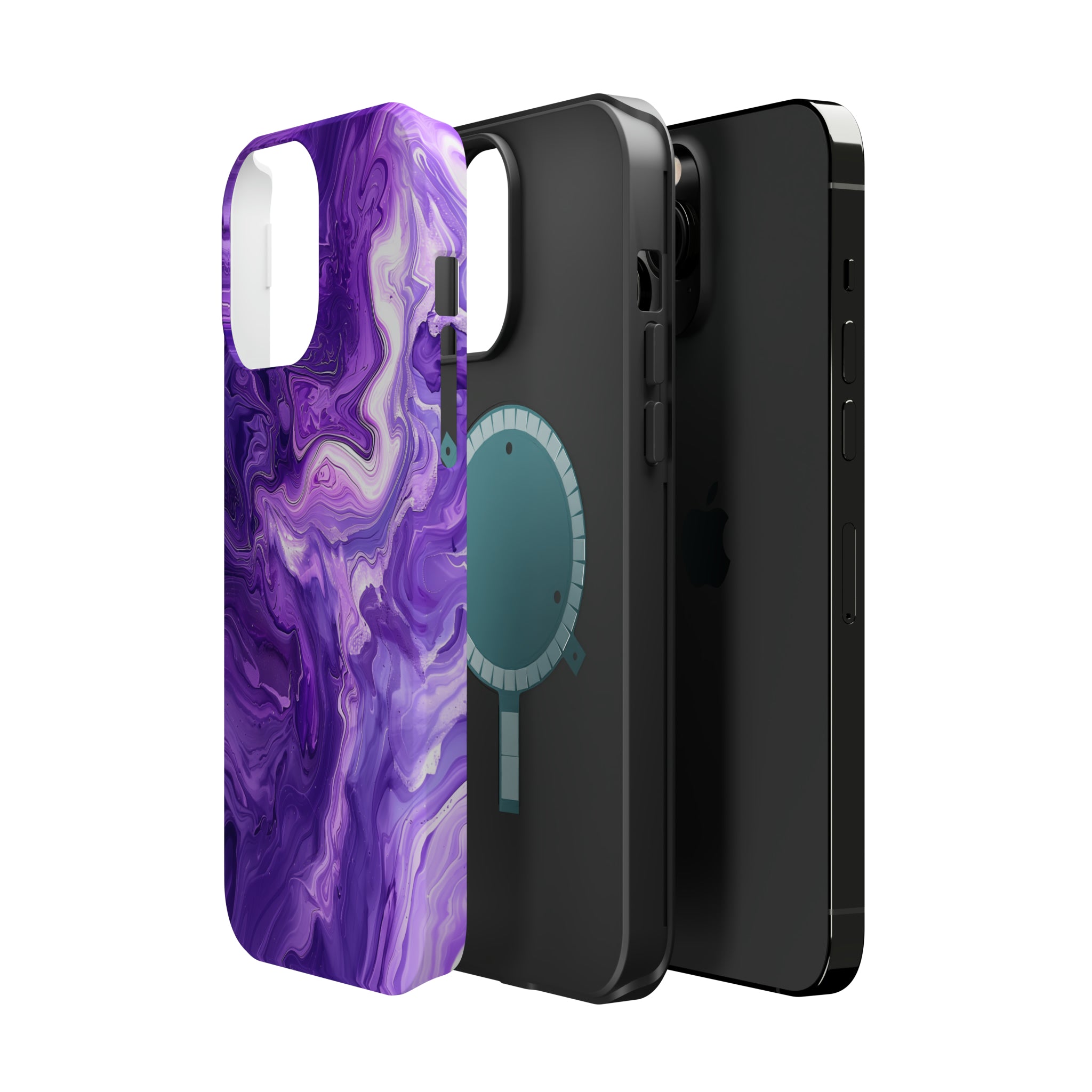 STIKISS™ Abstract Purple colored marble graphic iPhone MagSafe Tough Case