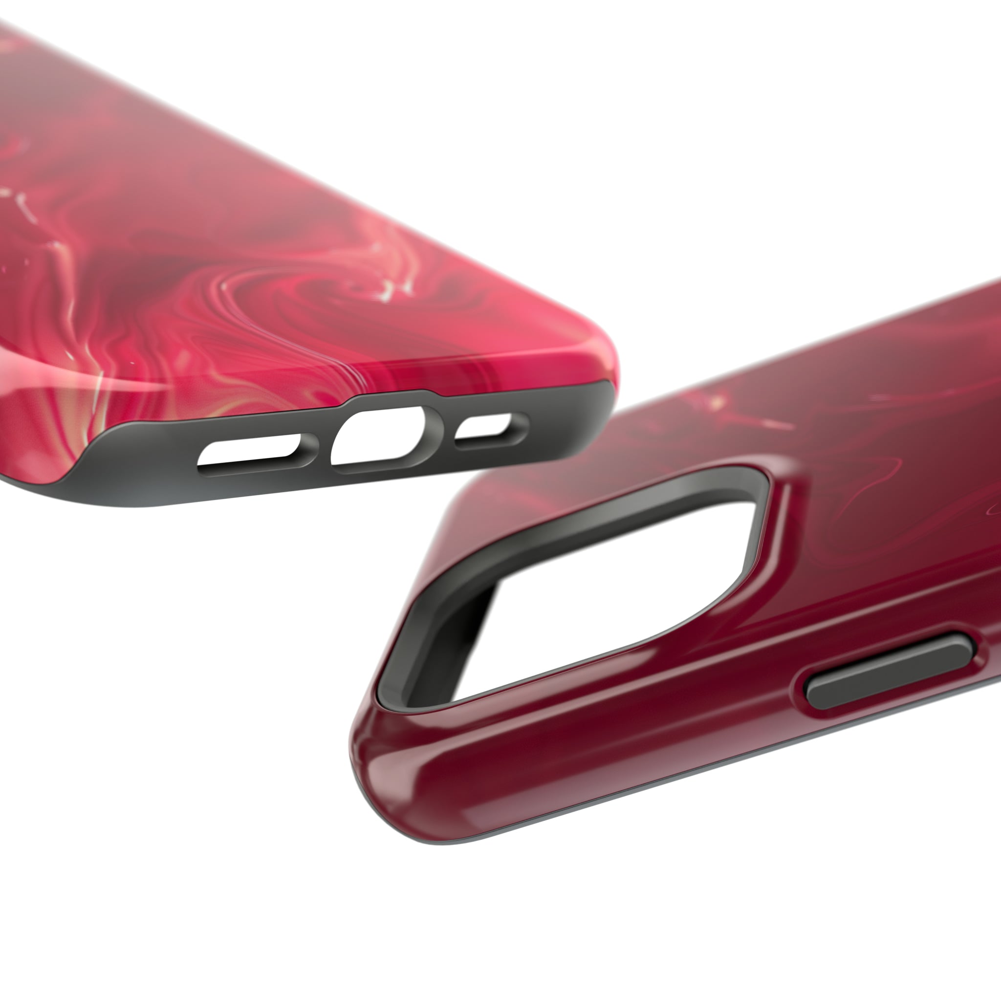 STIKISS™ Abstract Red colored marble graphic iPhone MagSafe Tough Case