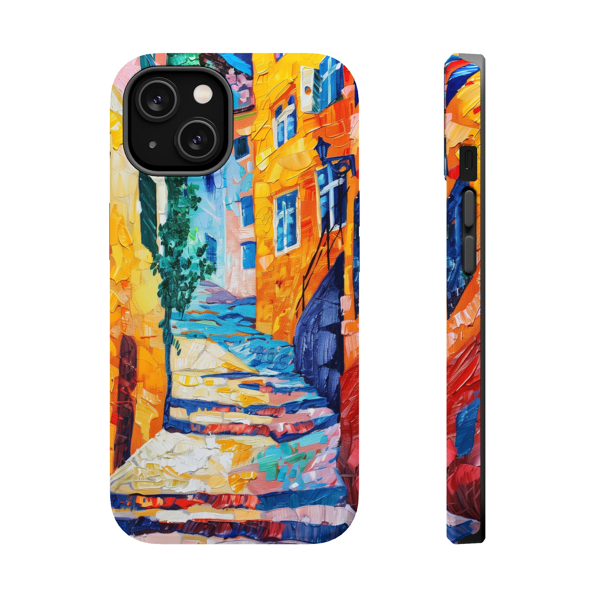 STIKISS™ Oil Paints Collection 01-014 Cozy Alleyway iPhone MagSafe Tough Case