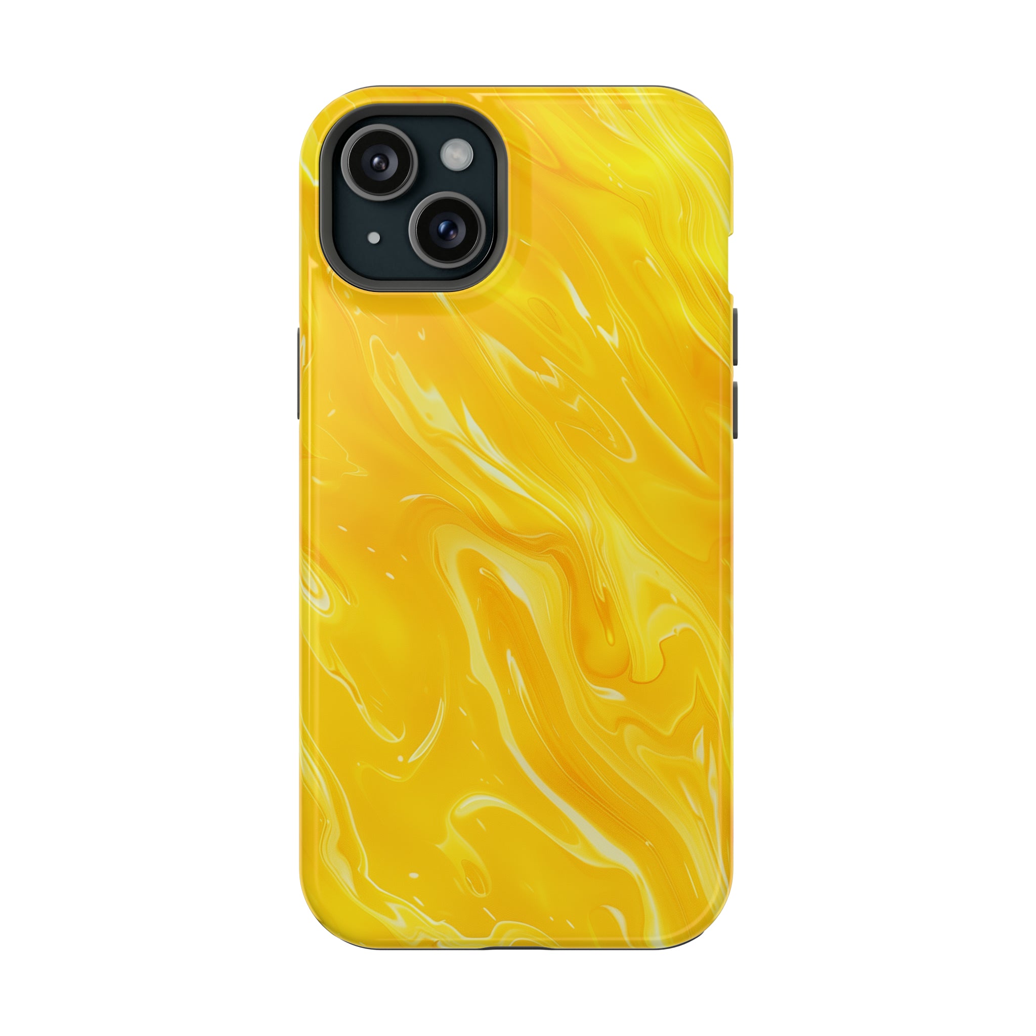 STIKISS™ Abstract Yellow colored marble graphic iPhone MagSafe Tough Case