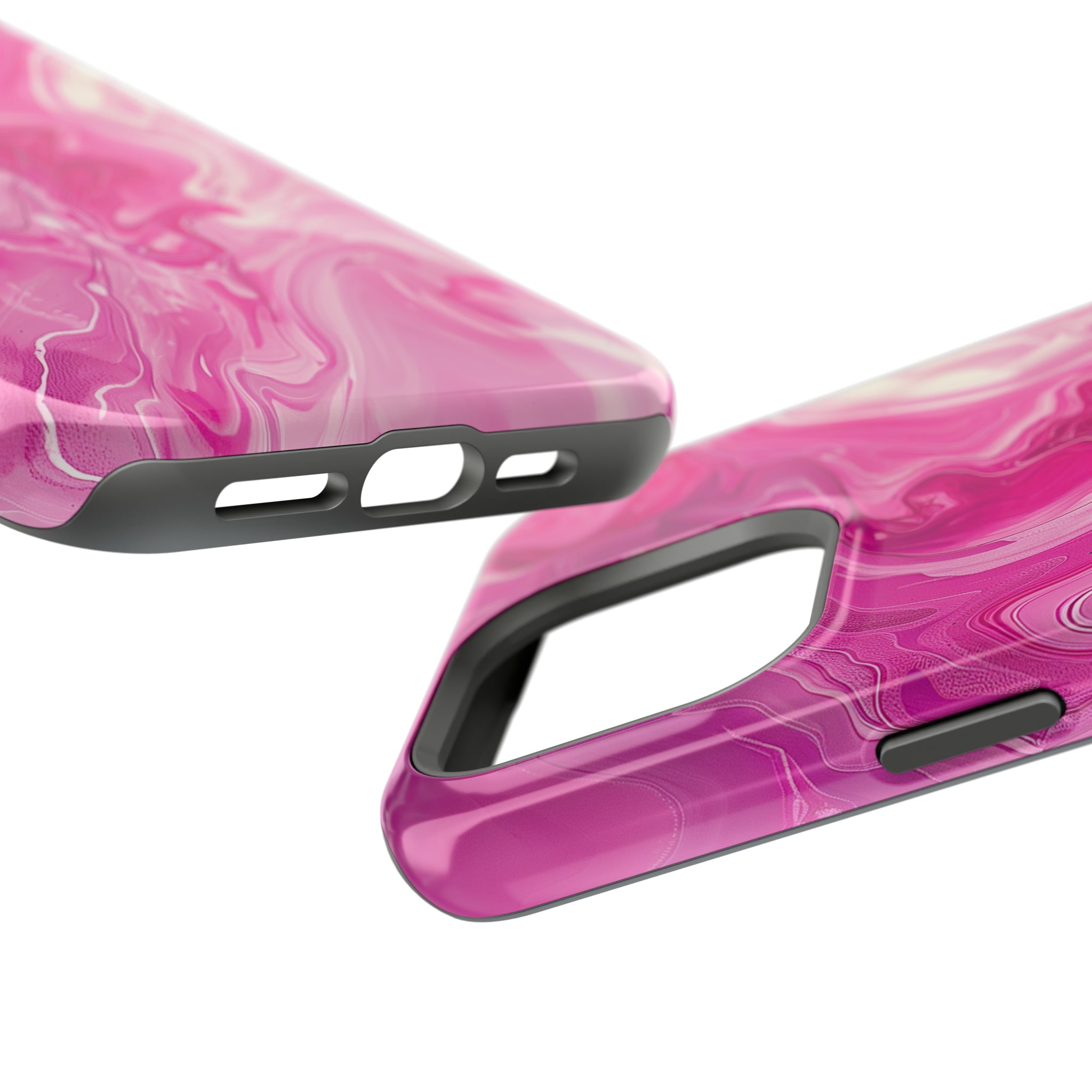 STIKISS™ Abstract Pink colored marble graphic iPhone MagSafe Tough Case