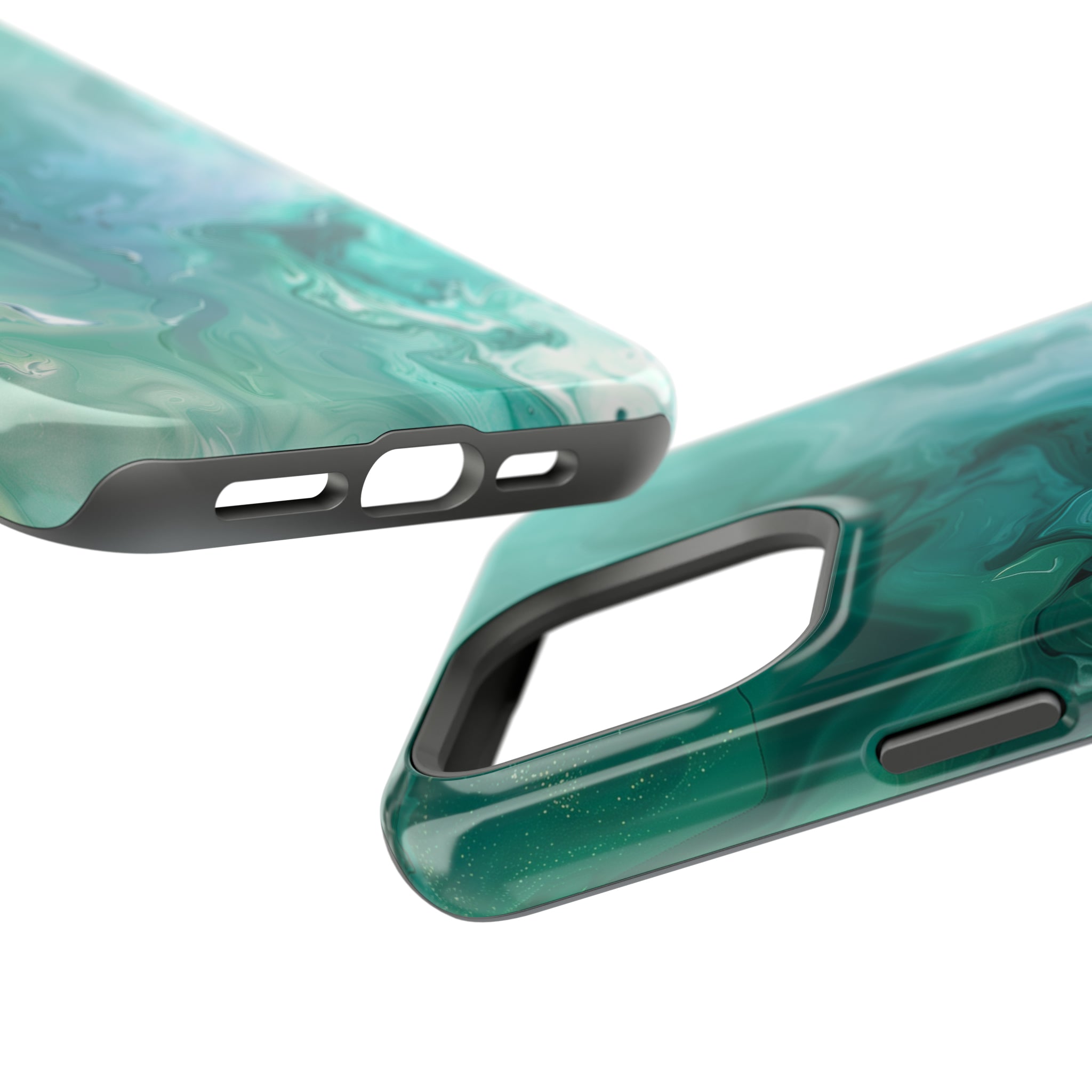 STIKISS™ Abstract Blue green colored marble graphic iPhone MagSafe Tough Case