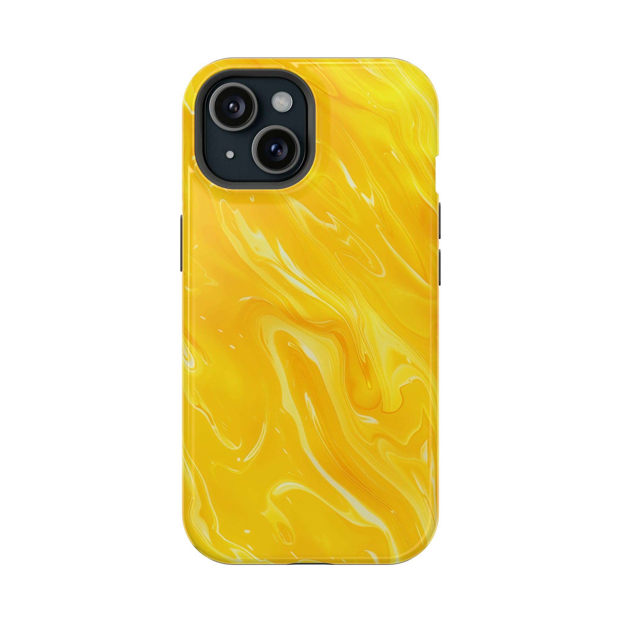 STIKISS™ Abstract Yellow colored marble graphic iPhone MagSafe Tough Case