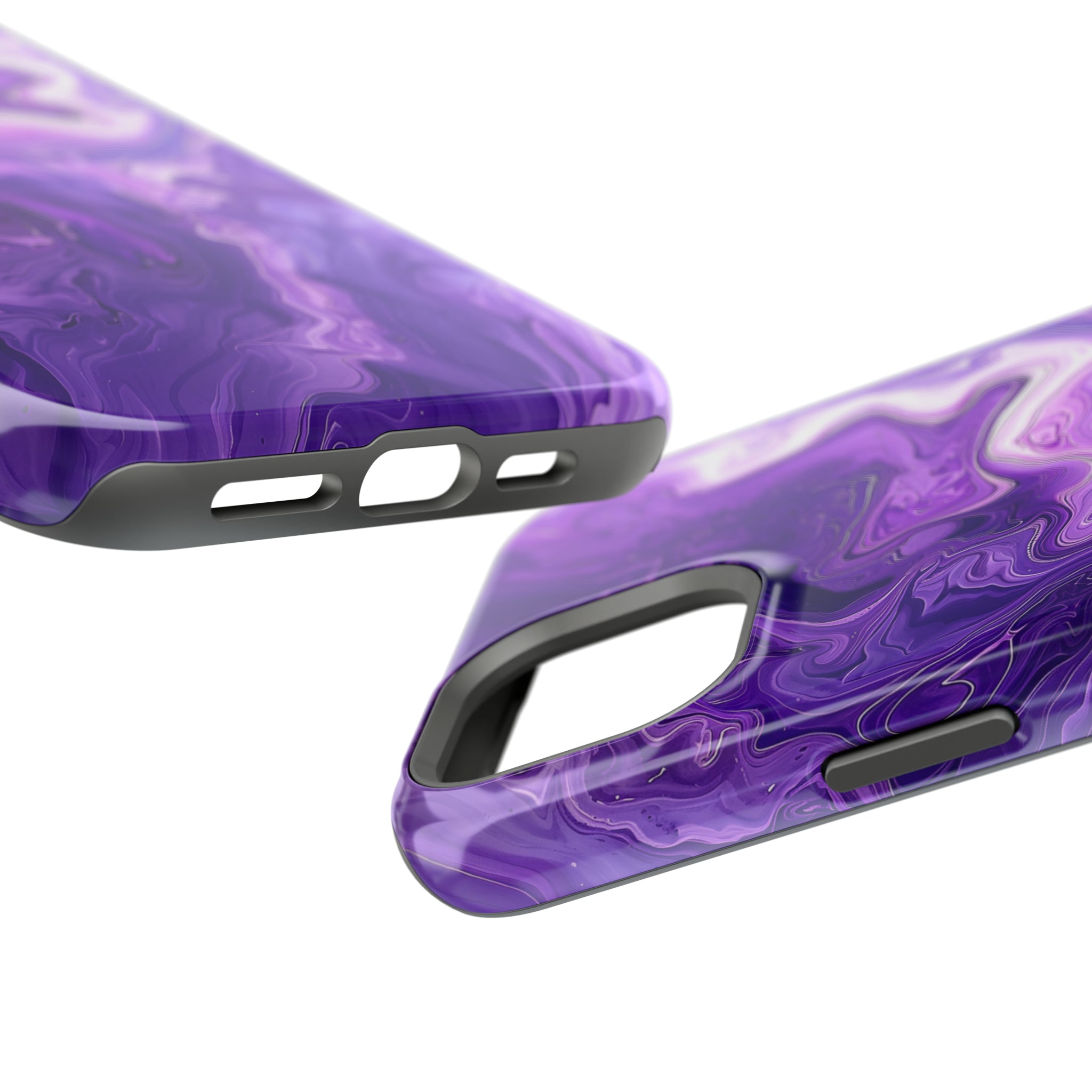 STIKISS™ Abstract Purple colored marble graphic iPhone MagSafe Tough Case