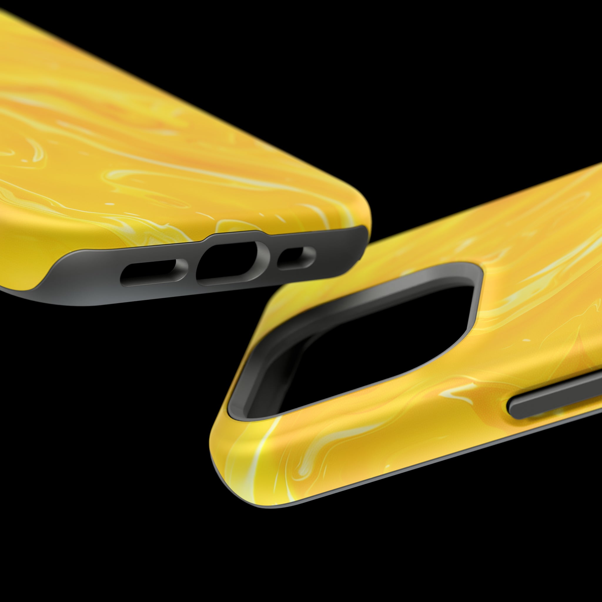 STIKISS™ Abstract Yellow colored marble graphic iPhone MagSafe Tough Case