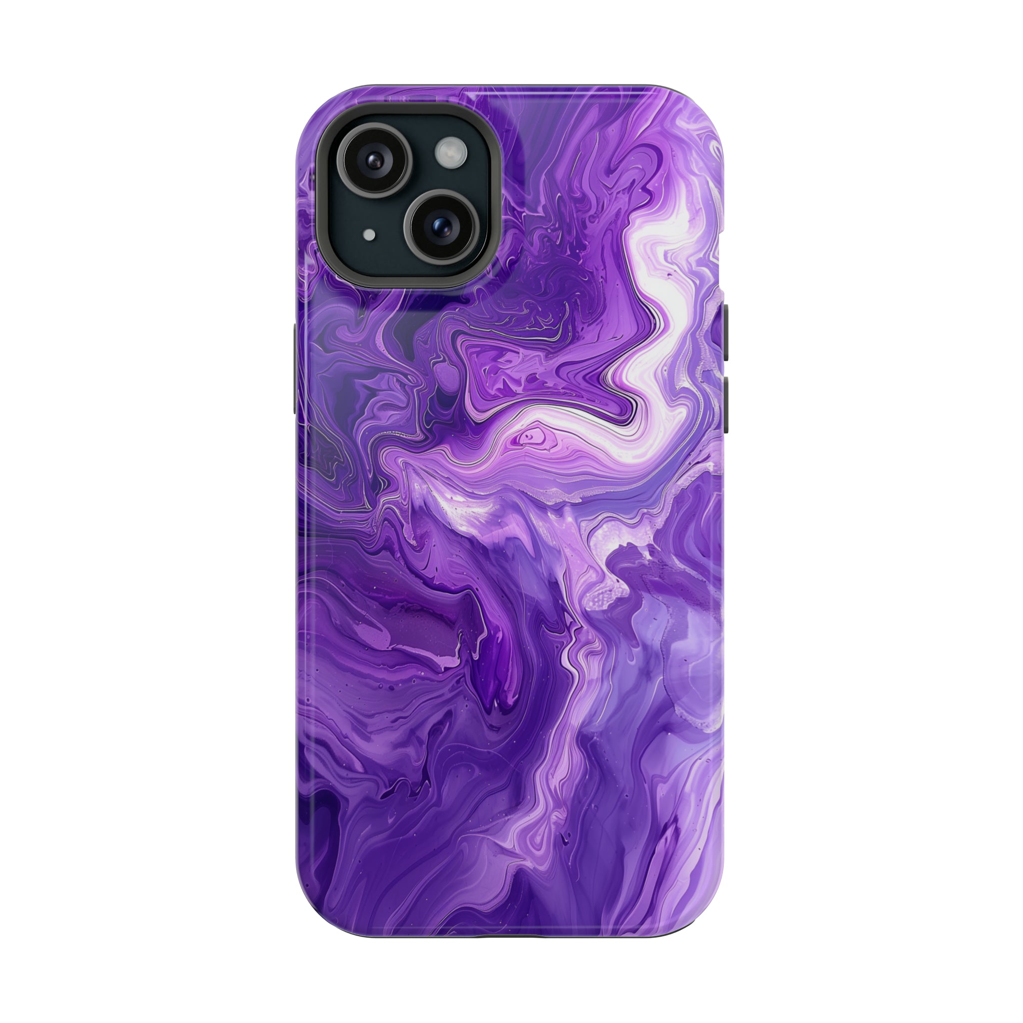 STIKISS™ Abstract Purple colored marble graphic iPhone MagSafe Tough Case