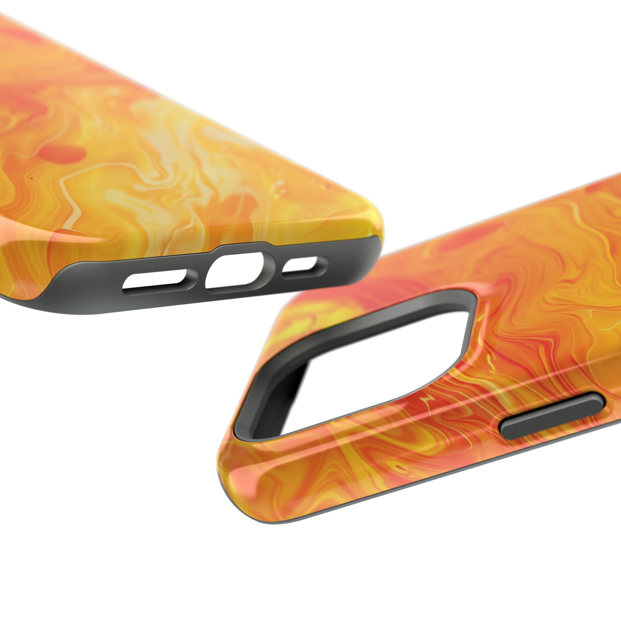 STIKISS™ Abstract Orange yellow colored marble graphic iPhone MagSafe Tough Case