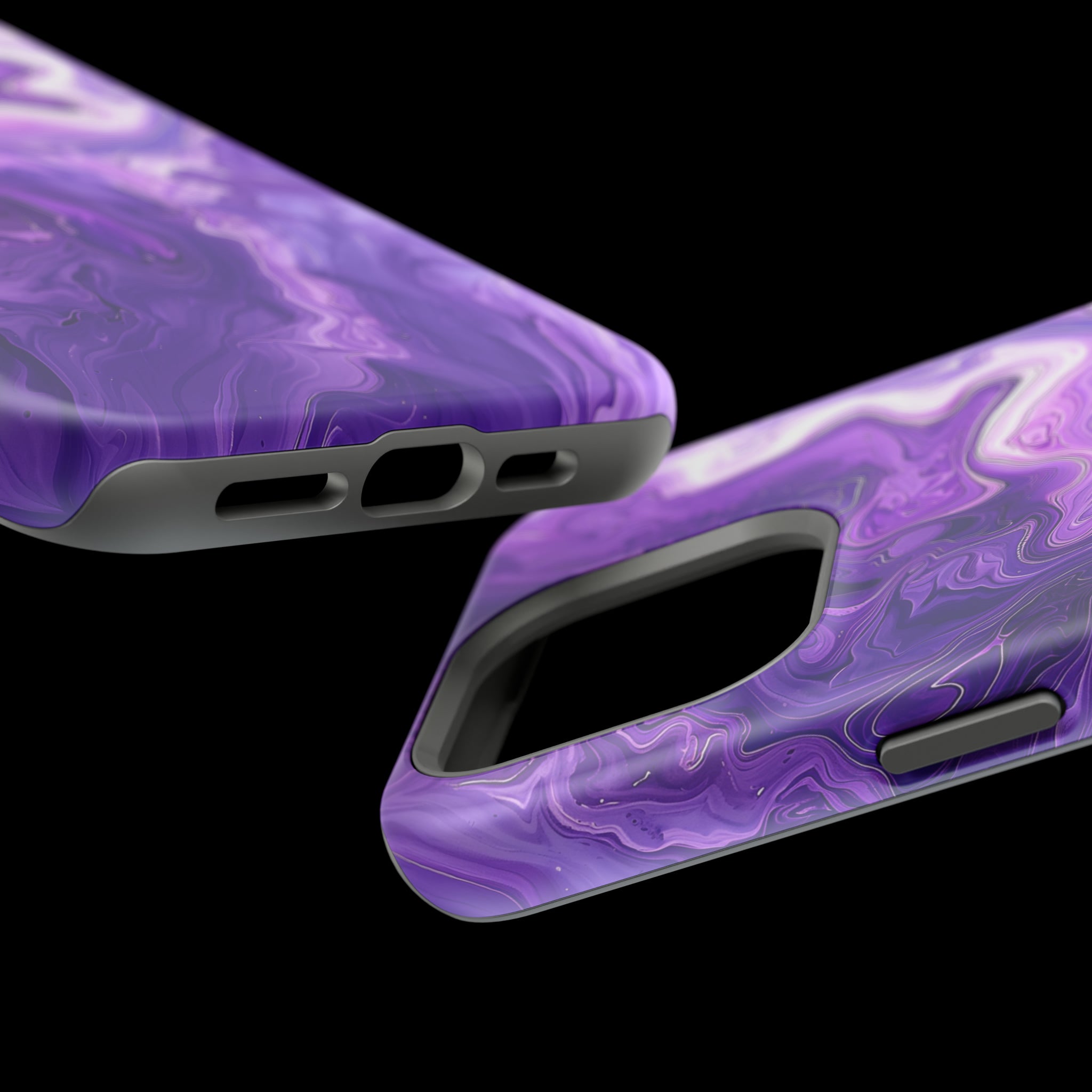 STIKISS™ Abstract Purple colored marble graphic iPhone MagSafe Tough Case