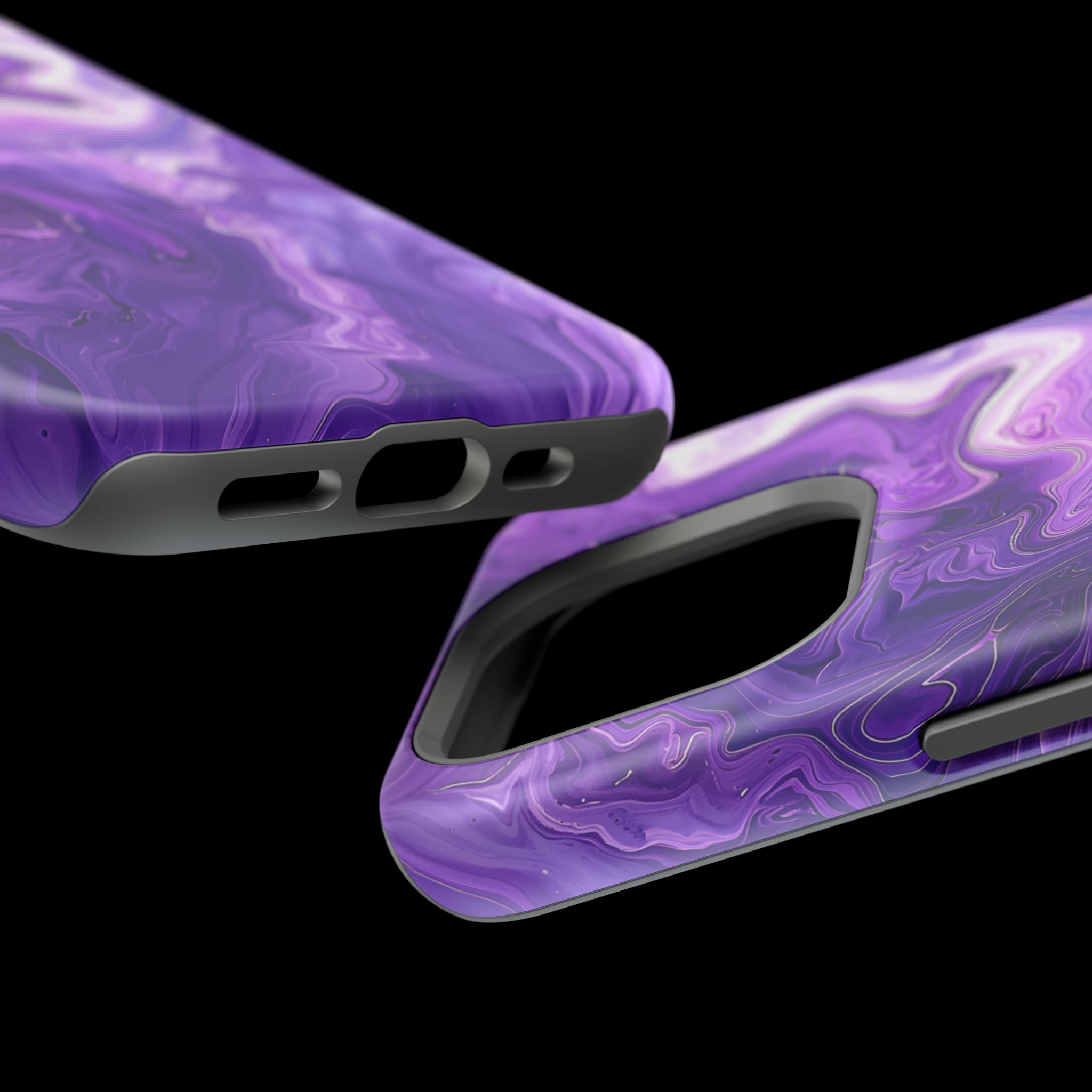 STIKISS™ Abstract Purple colored marble graphic iPhone MagSafe Tough Case