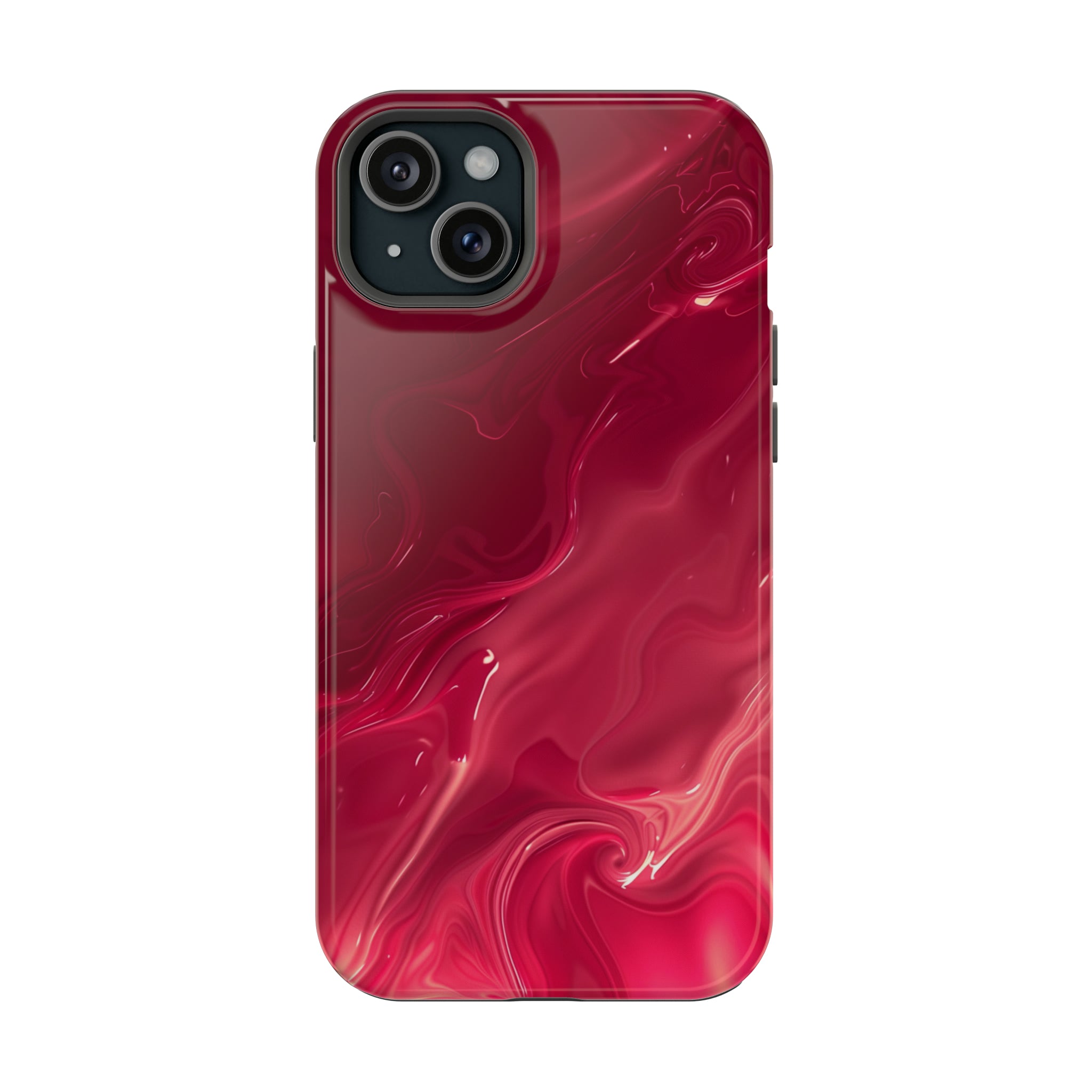 STIKISS™ Abstract Red colored marble graphic iPhone MagSafe Tough Case