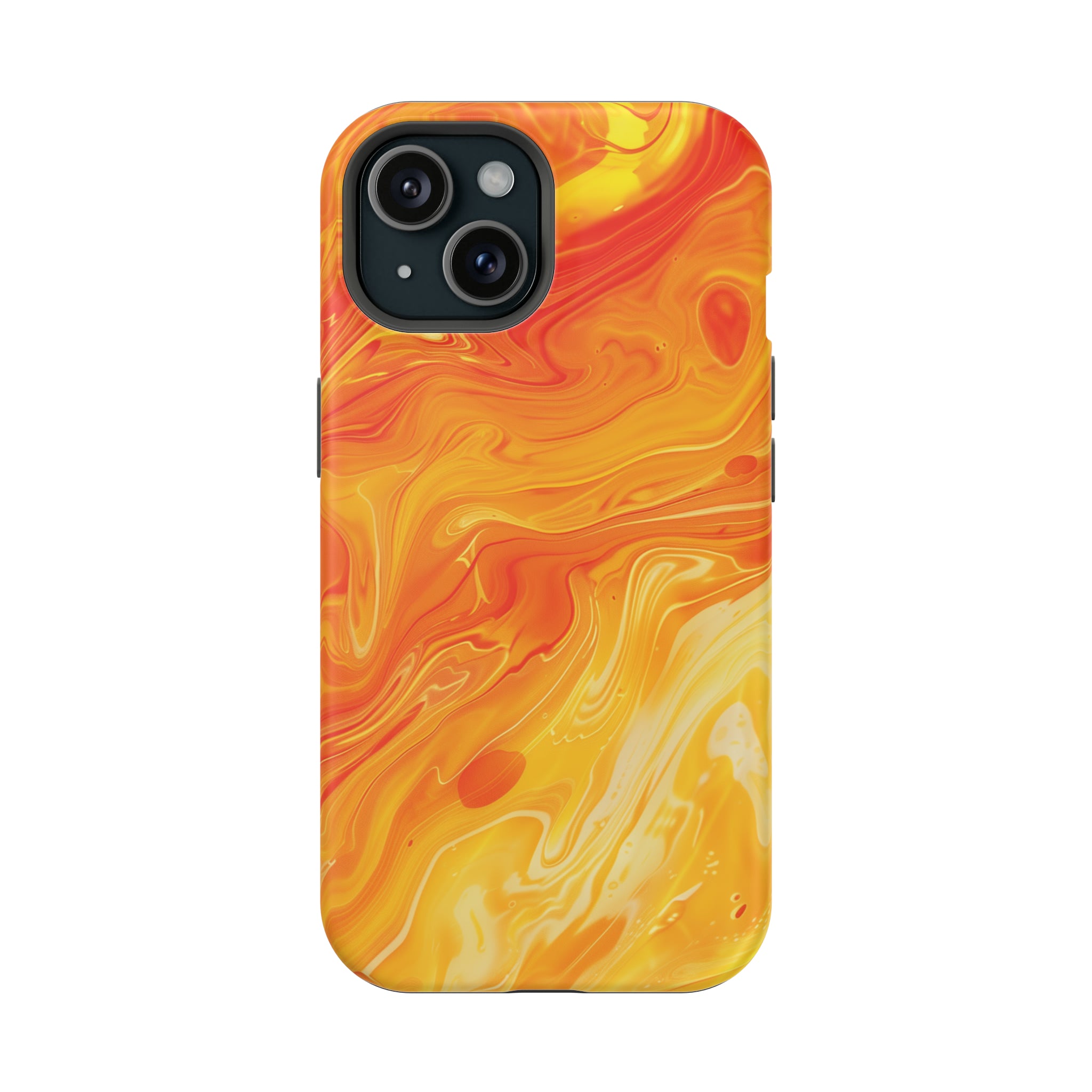 STIKISS™ Abstract Orange yellow colored marble graphic iPhone MagSafe Tough Case