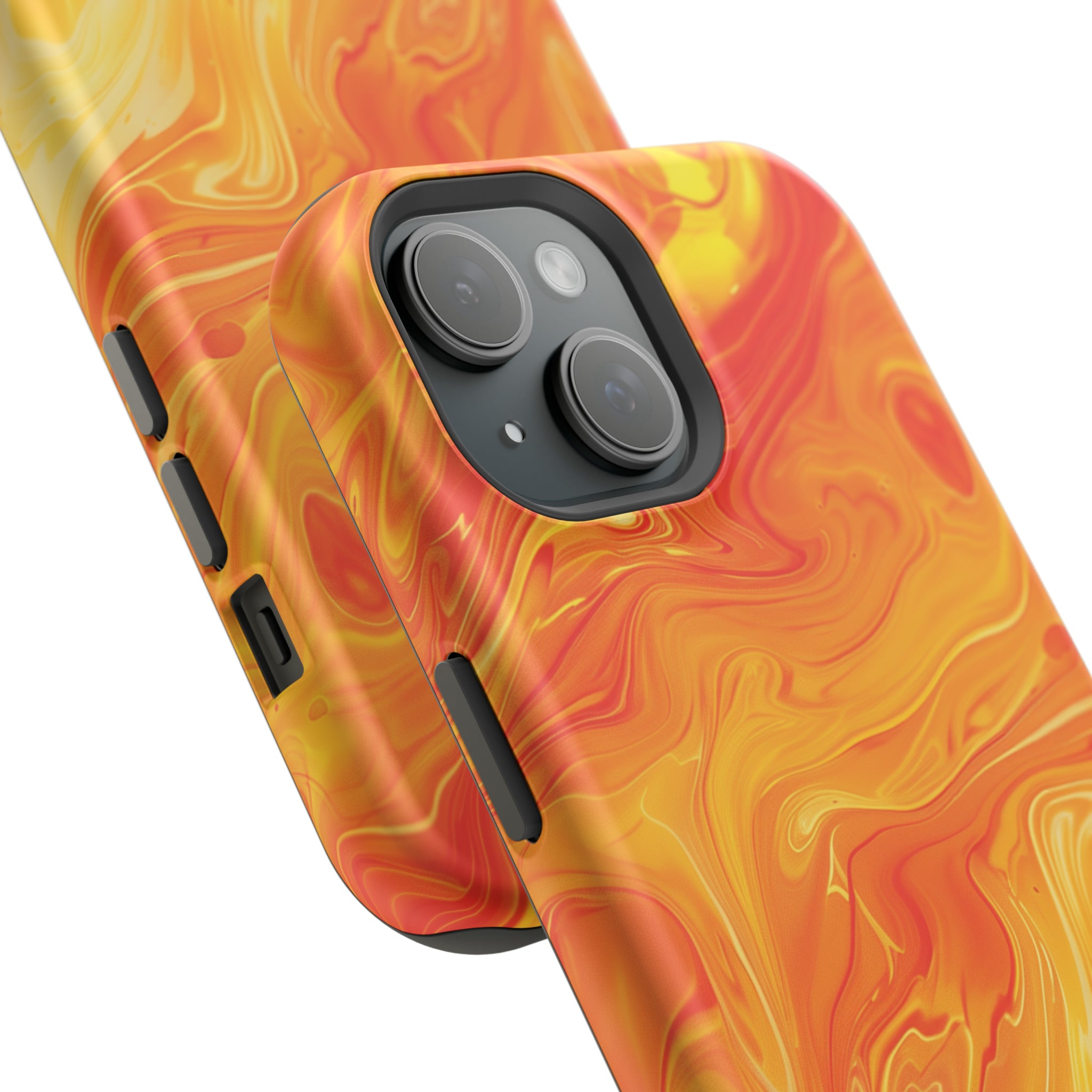 STIKISS™ Abstract Orange yellow colored marble graphic iPhone MagSafe Tough Case