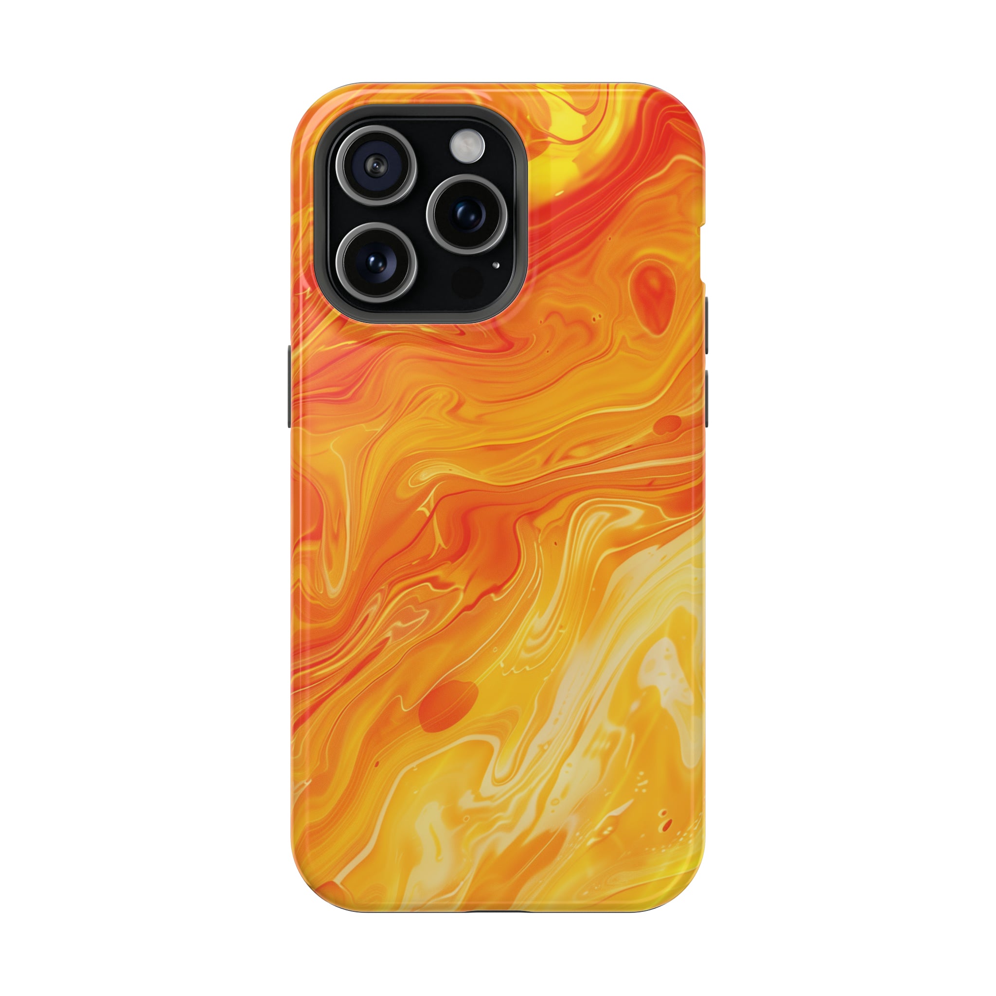 STIKISS™ Abstract Orange yellow colored marble graphic iPhone MagSafe Tough Case