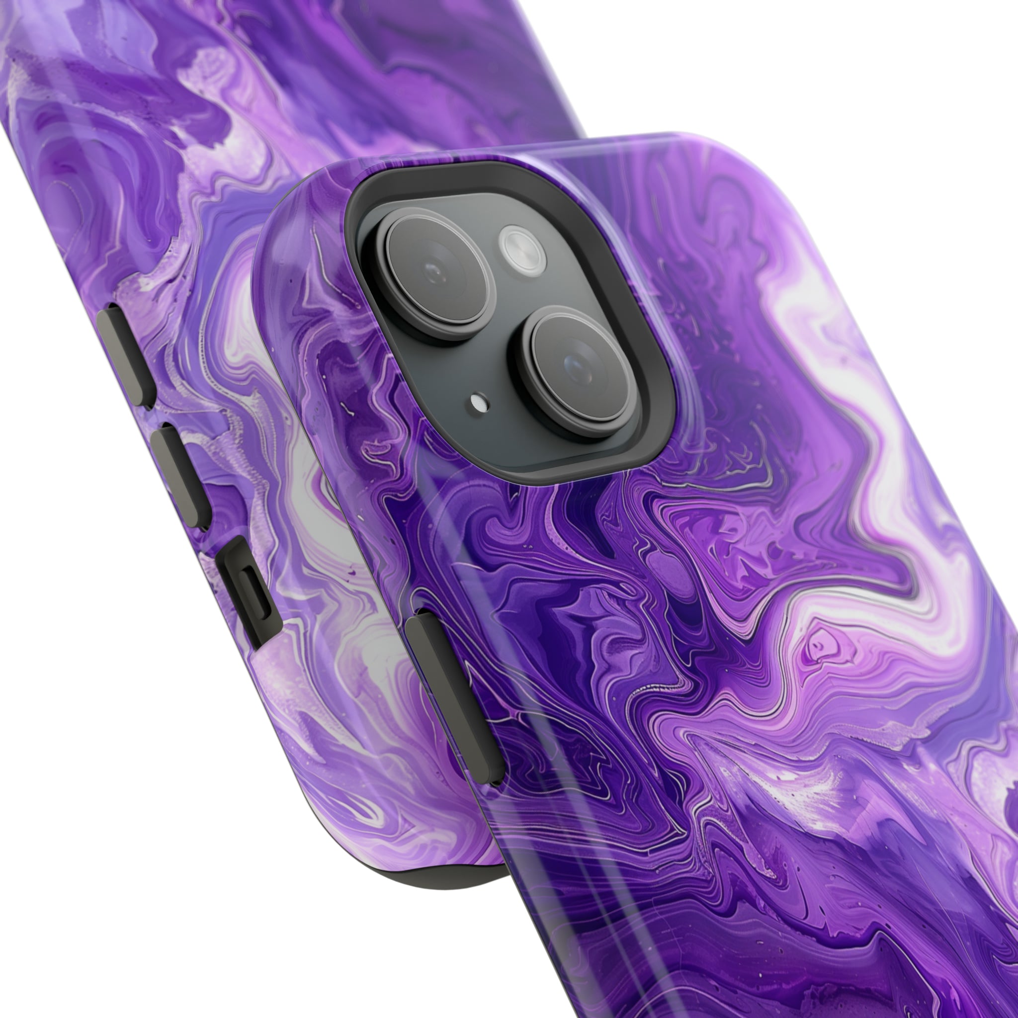 STIKISS™ Abstract Purple colored marble graphic iPhone MagSafe Tough Case