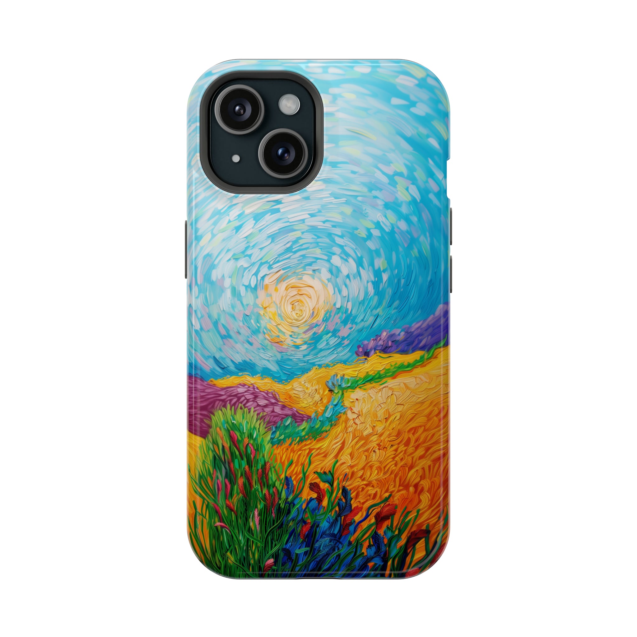 STIKISS™ Oil Paints Collection 01-016 Field on a hill iPhone MagSafe Tough Case