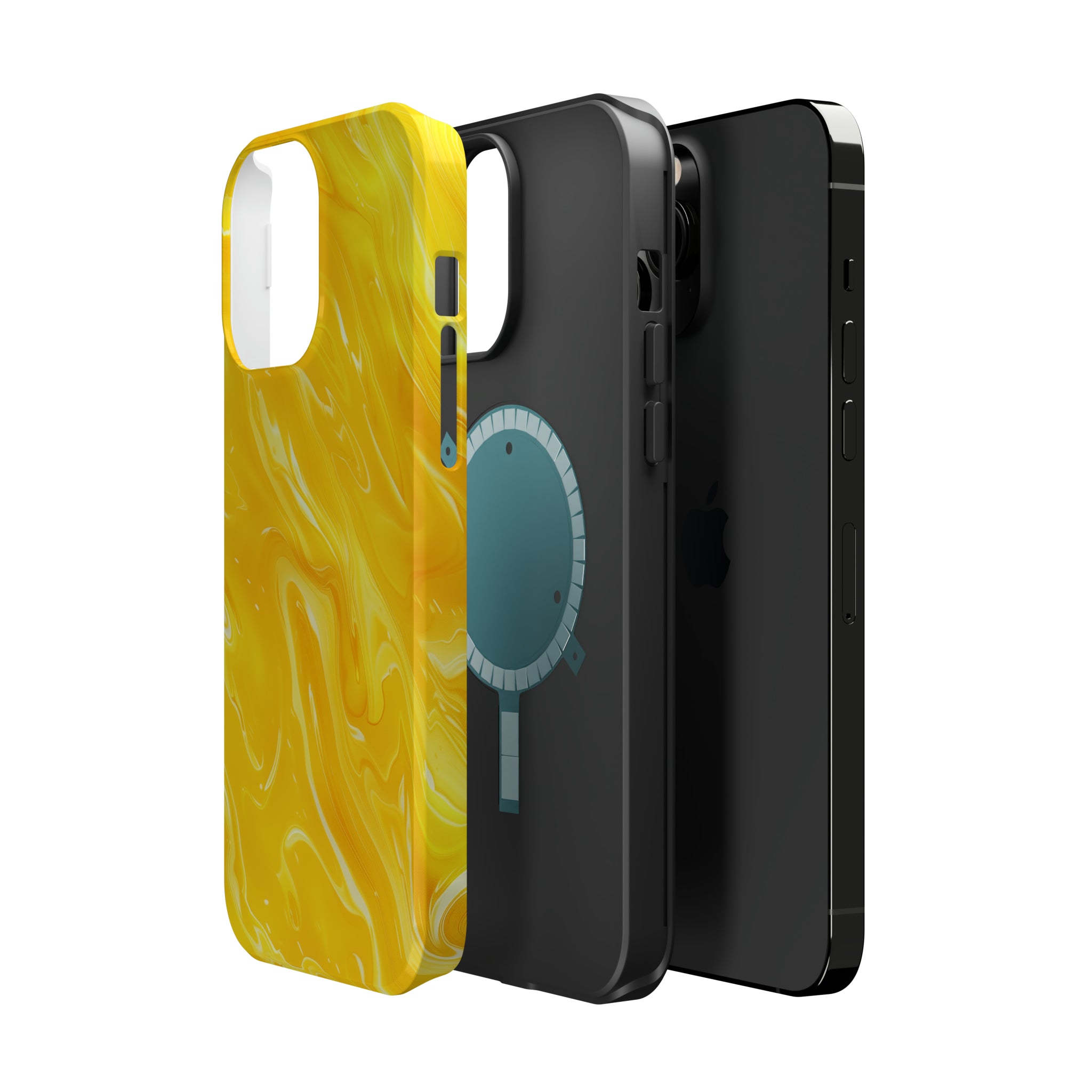 STIKISS™ Abstract Yellow colored marble graphic iPhone MagSafe Tough Case