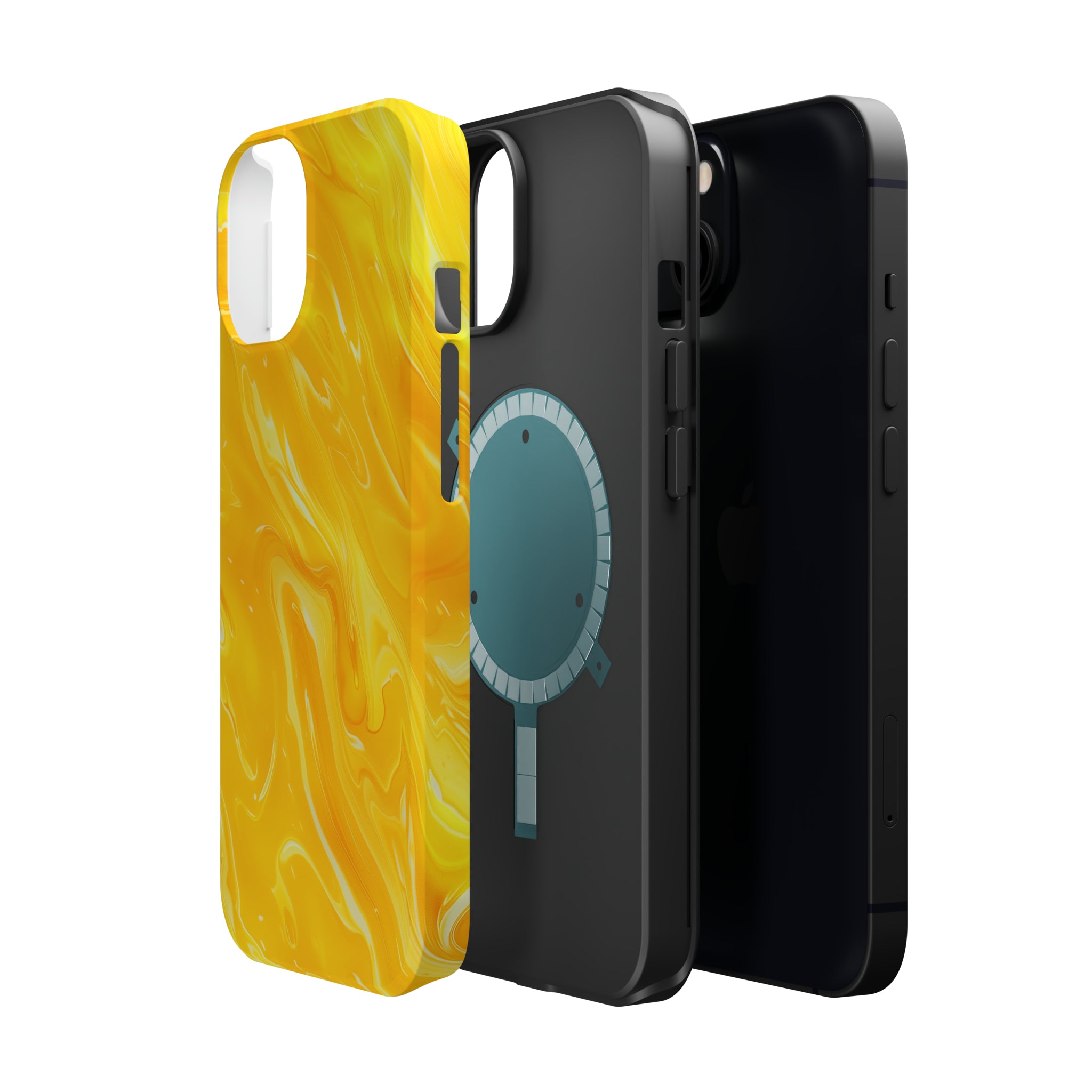 STIKISS™ Abstract Yellow colored marble graphic iPhone MagSafe Tough Case