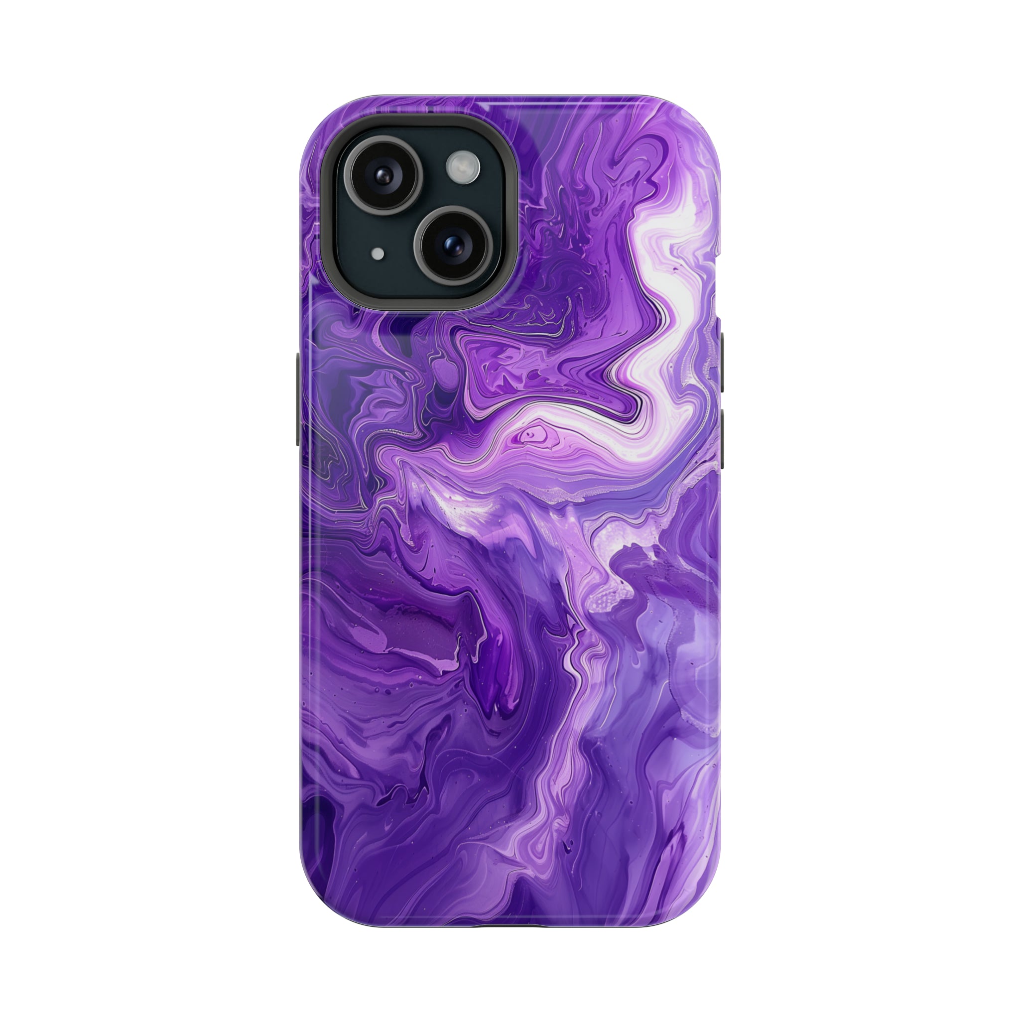 STIKISS™ Abstract Purple colored marble graphic iPhone MagSafe Tough Case