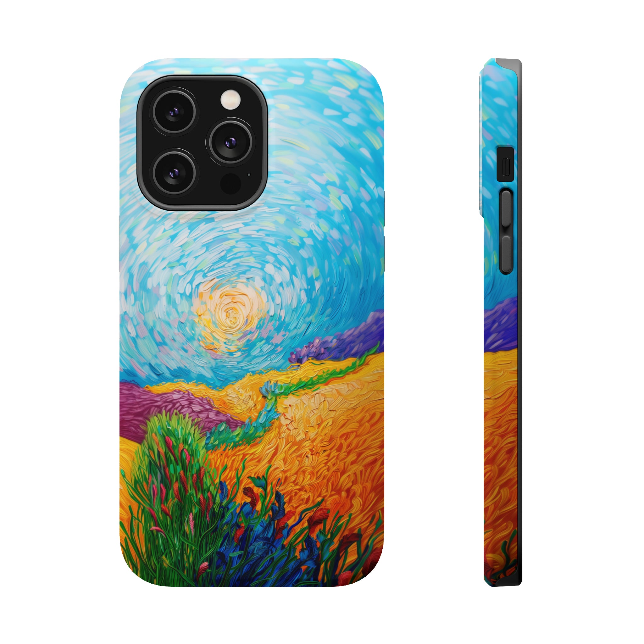 STIKISS™ Oil Paints Collection 01-016 Field on a hill iPhone MagSafe Tough Case